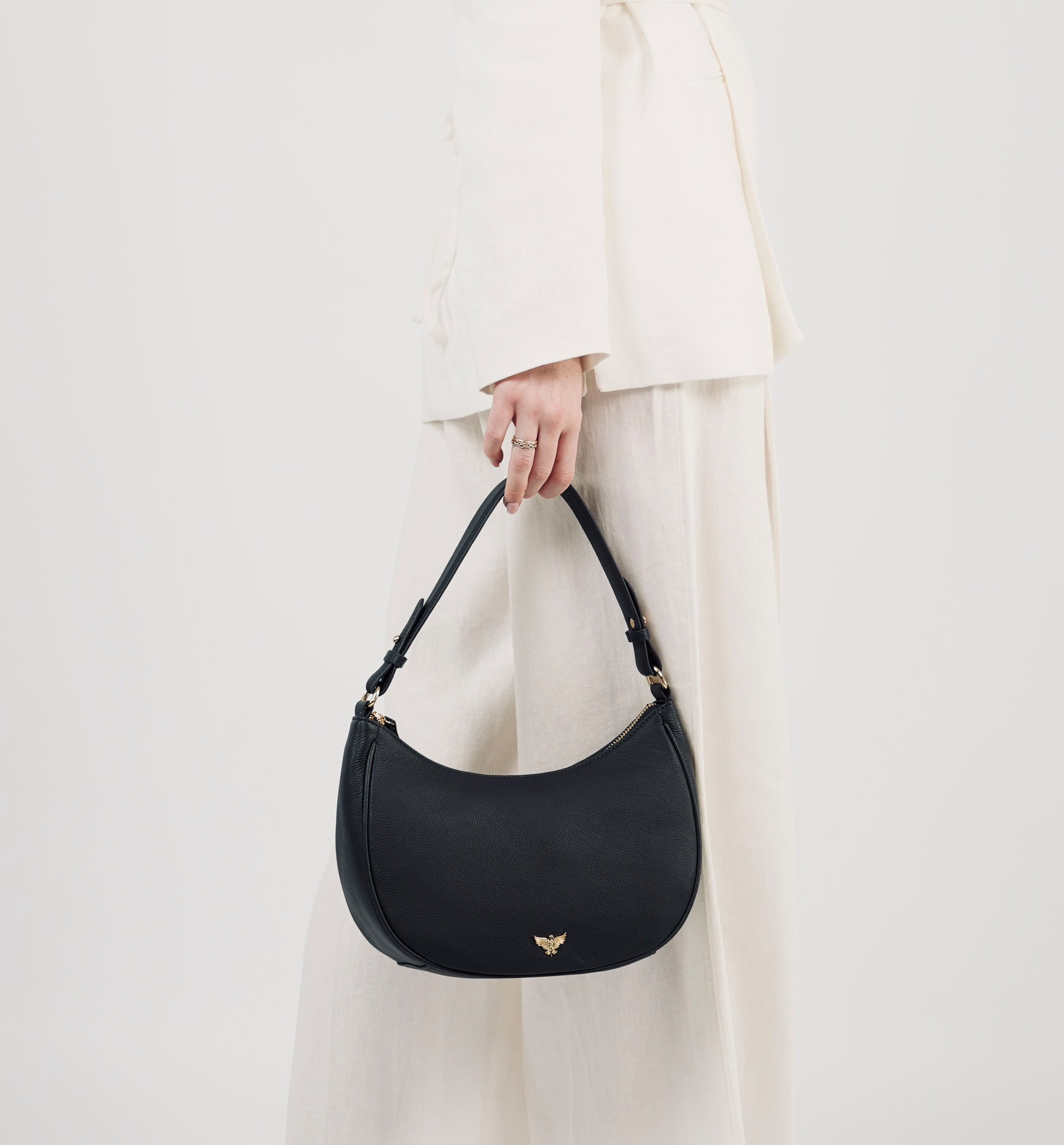 Navy The Lucy Navy Leather Bag, Image 2 of 8