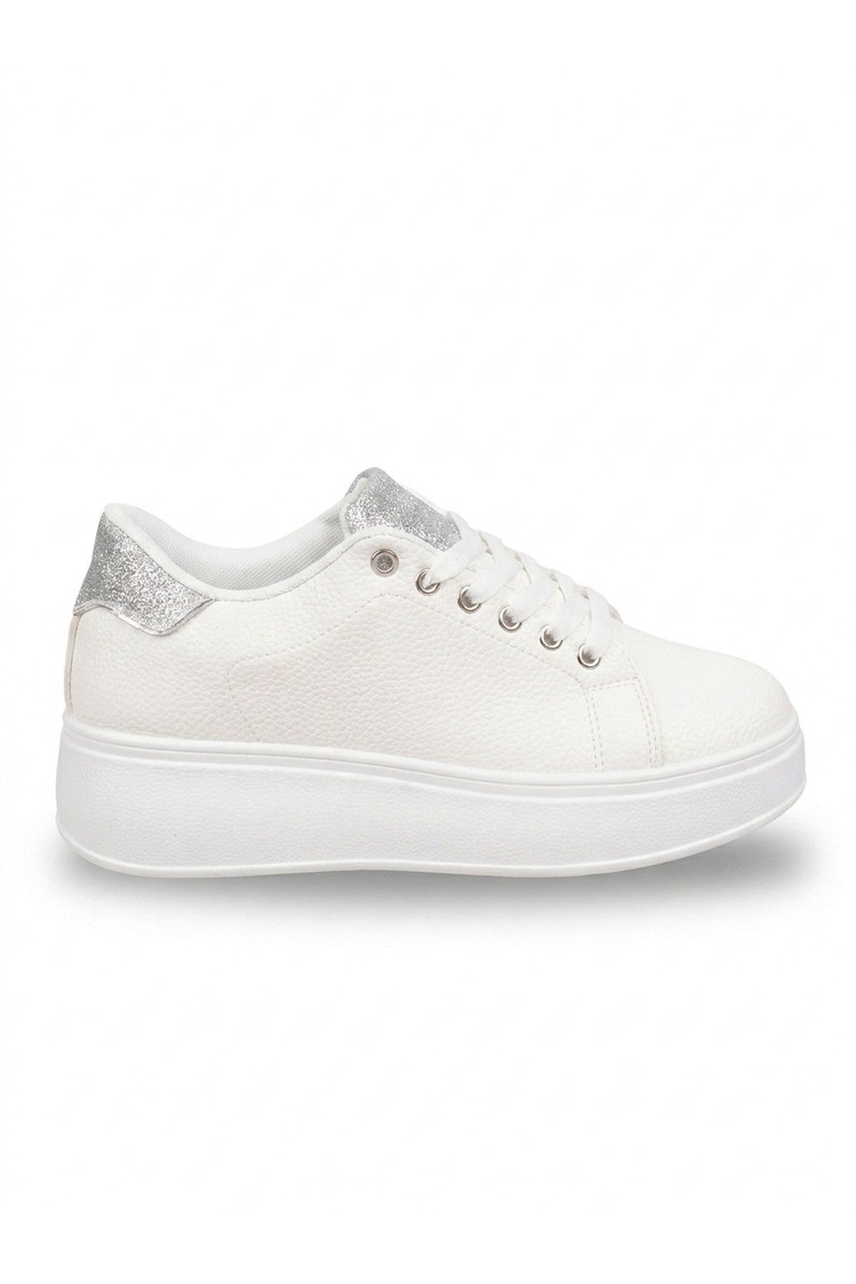 Silver iKrush Silver Sophie Womens Classic Platform Trainers, Image 5 of 5