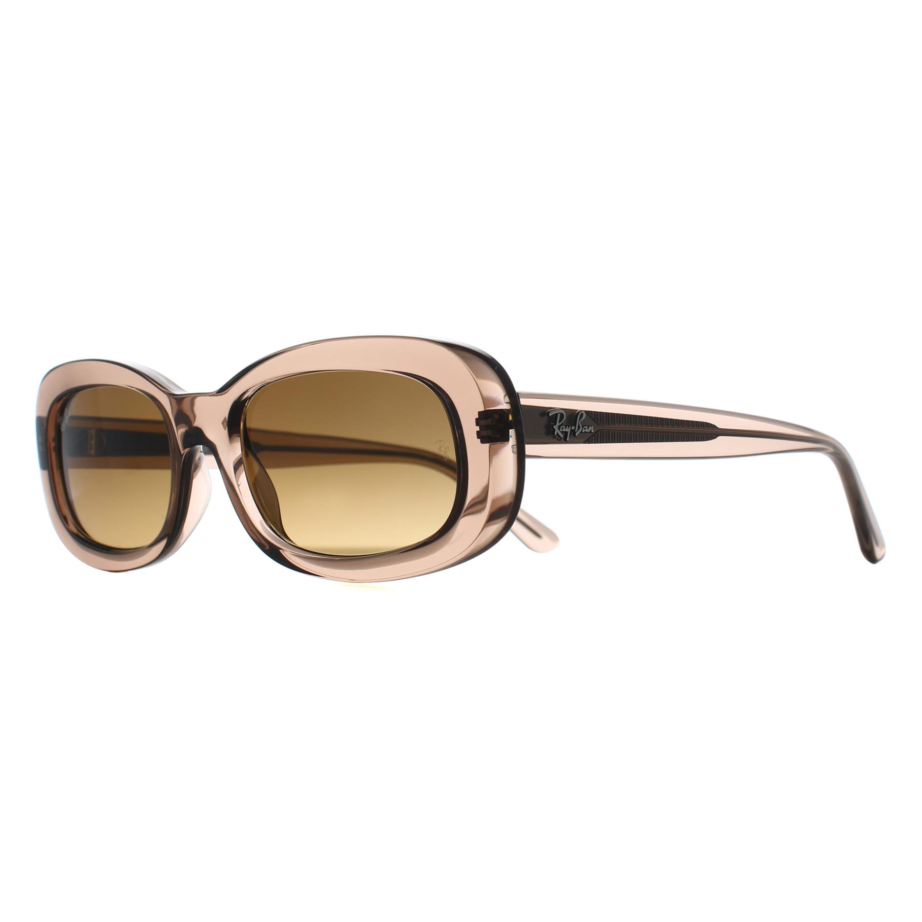 Brown Ray-Ban Brown Oval Transparent Beige Brown Gradient Polarized RB2221, Image 2 of 3