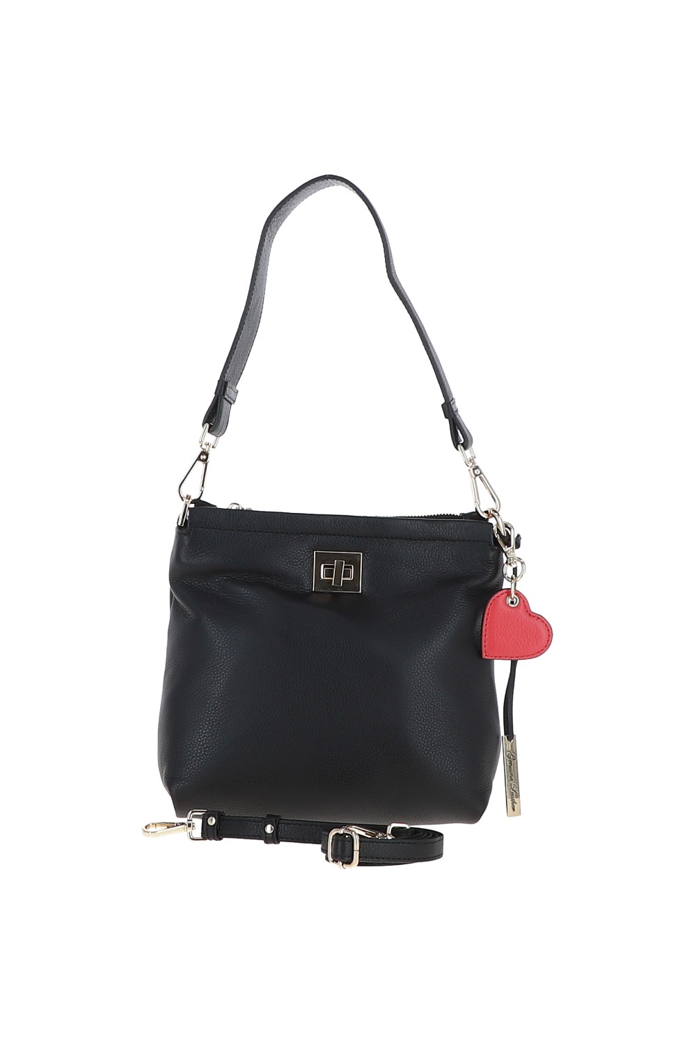 Black Small Two In One Leather Crossbody Bag & Shoulder Bag, Image 2 of 5