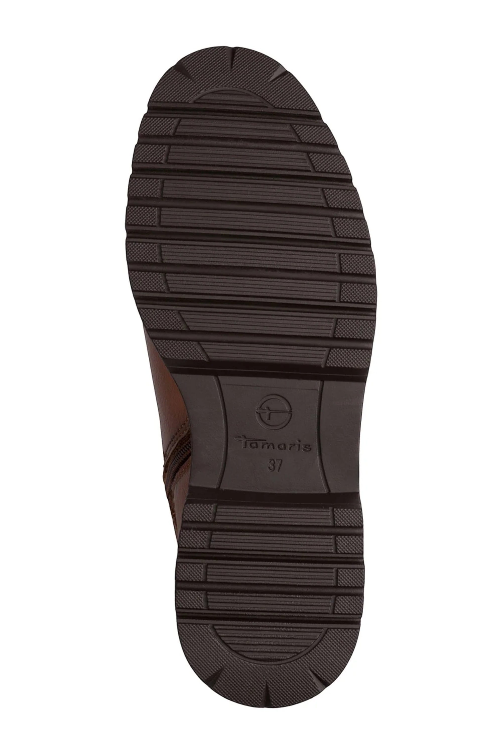Brown Tamaris Brown Tamaris Womens Cognac Buckle Biker Boots, Image 6 of 7