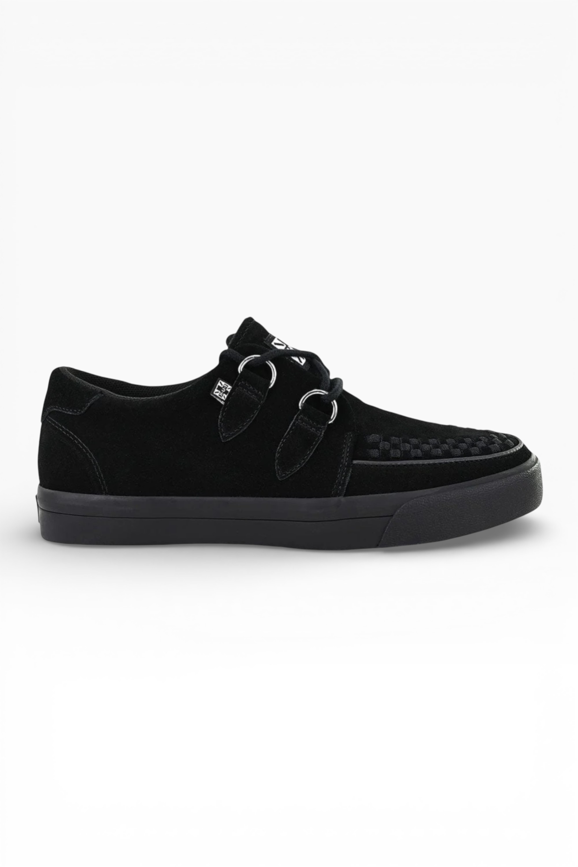 Black TUK Footwear Black Pointed Creeper Sneaker Suede Shoes, Image 1 of 8
