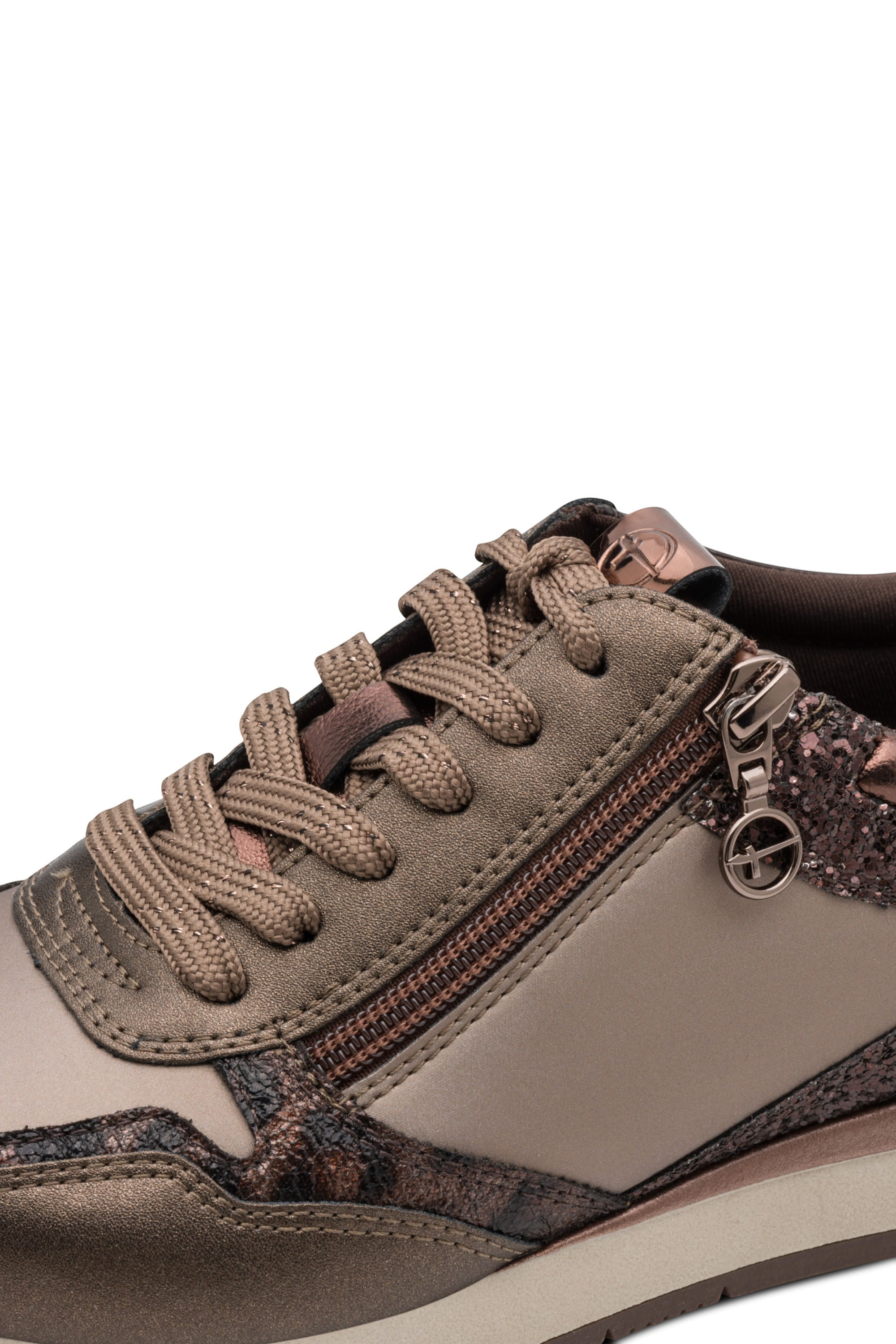 Taupe Faux Leather Sneakers - 23613, Image 5 of 7