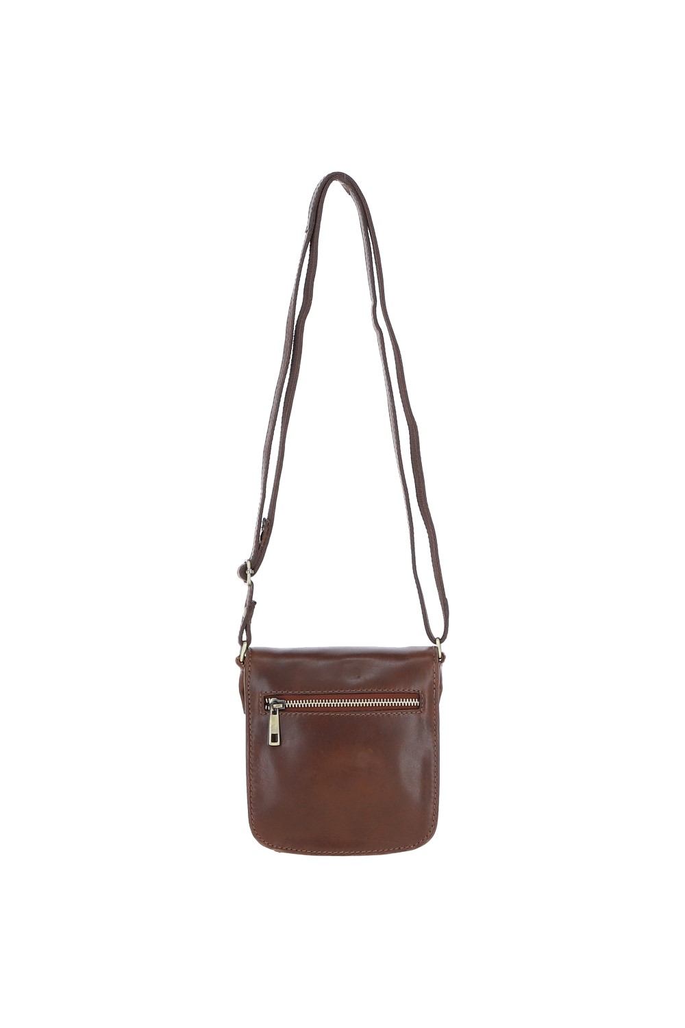 Brown Small Real Leather Crossbody Bag, Image 4 of 5