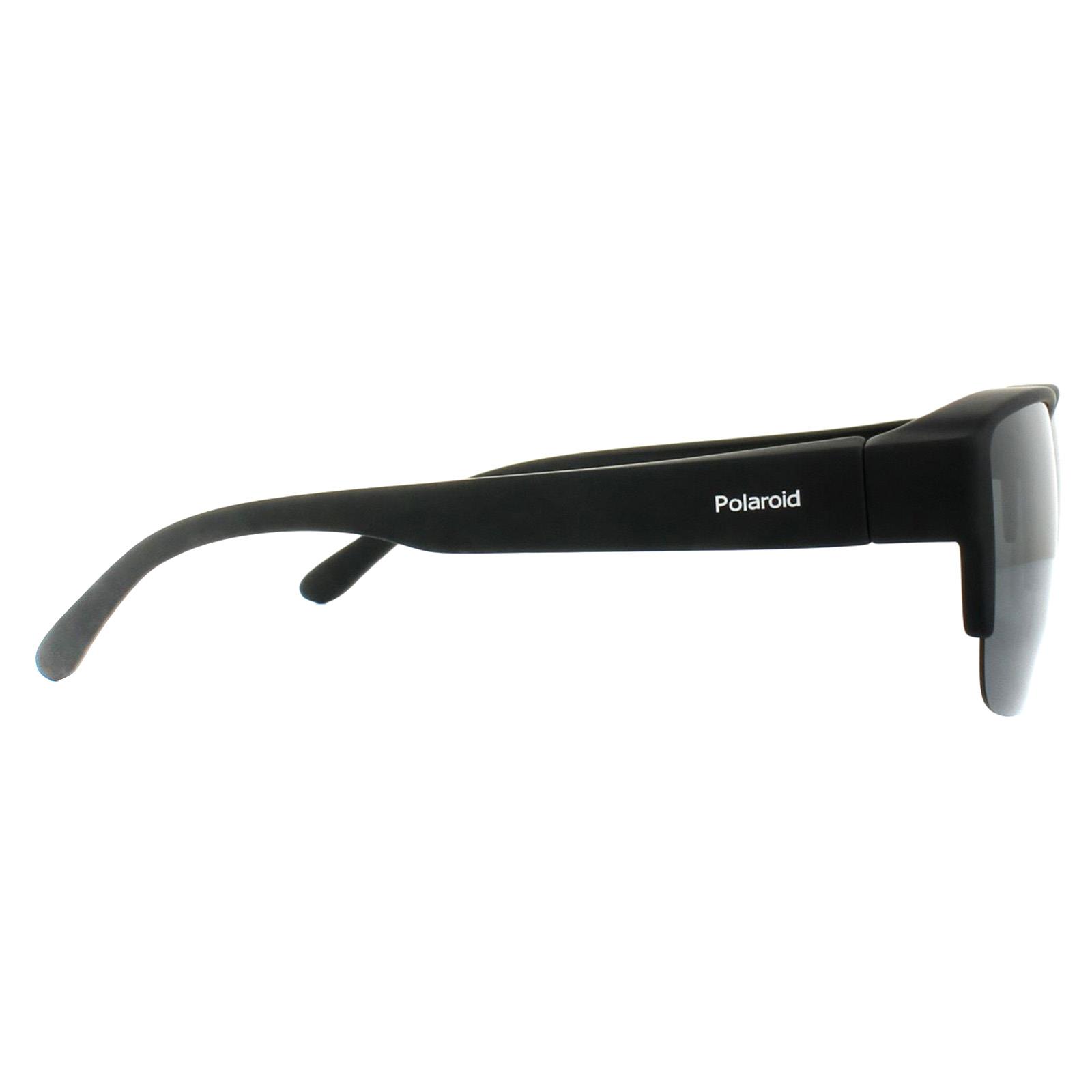 Suncovers Semi Rimless Matt Black Grey Polarized Sunglasses, Image 4 of 4