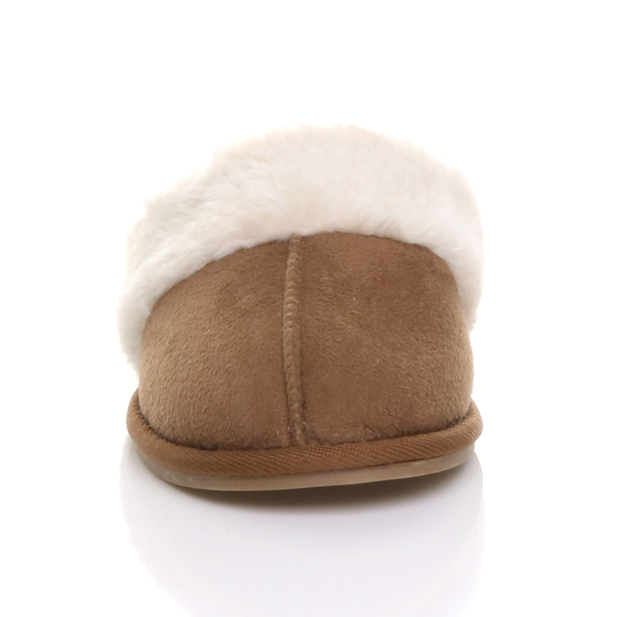 Tan Faux Fur Lined Mules Slippers, Image 5 of 5