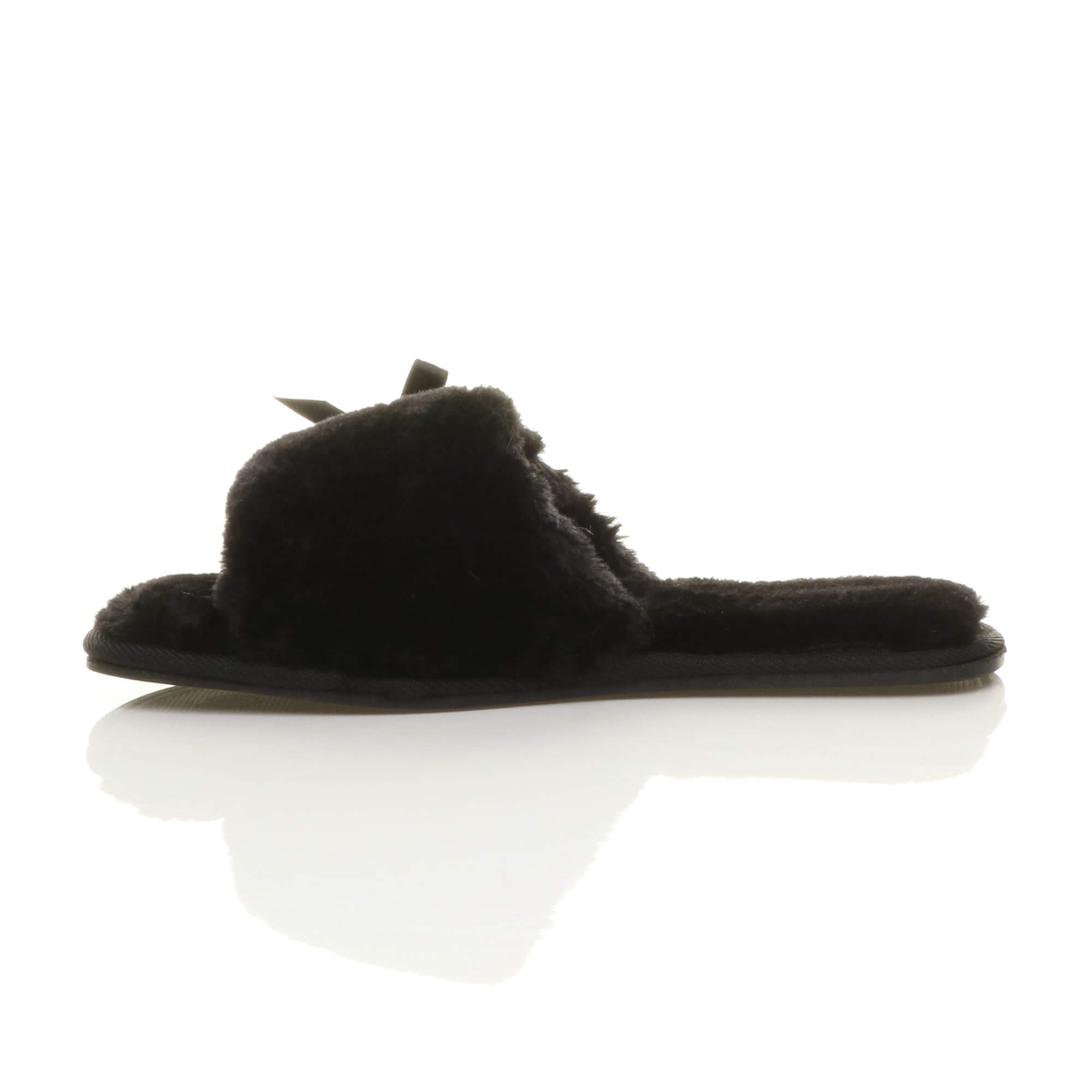 Black AJVANI Black Peep Toe Sandals Slippers, Image 3 of 6