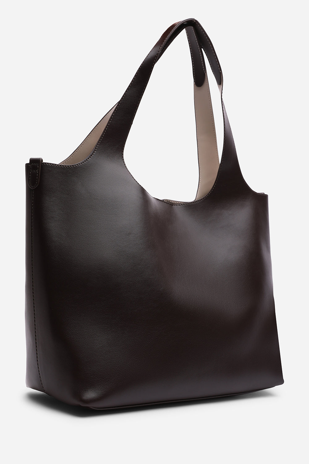 Dark Brown Citron Shoulder Tote Bag, Image 3 of 8