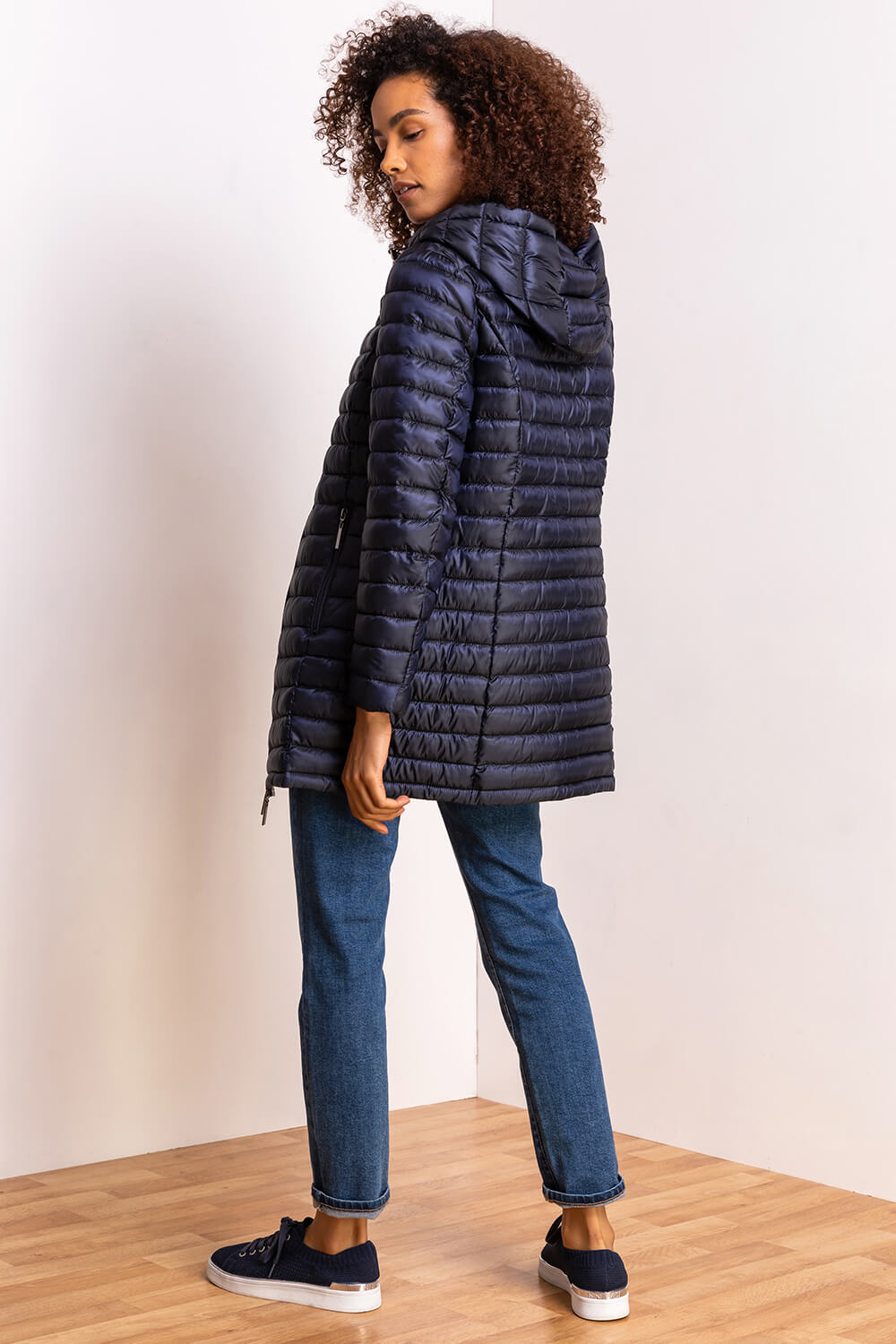 Navy Longline Padded Coat