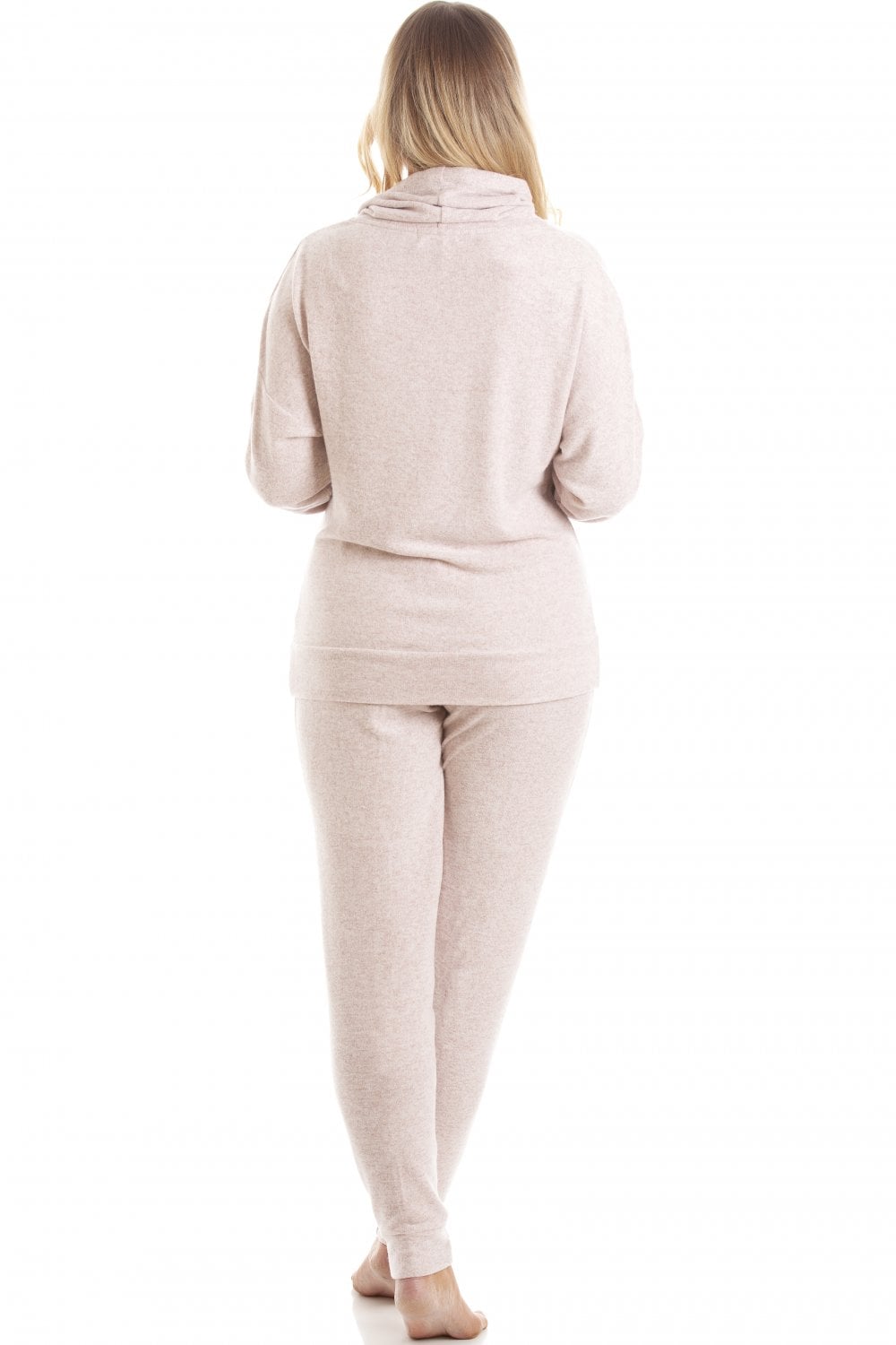 Light Pink Camille Lingerie Light Pink Comfy Fit Marl Hacci Pyjama set, Image 2 of 5