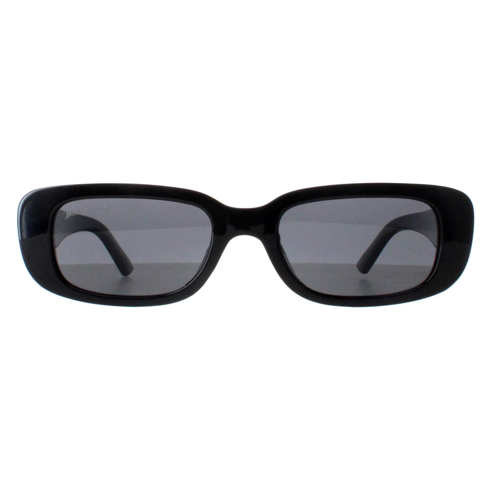 Black Montana Black Rectangle Shiny Black Smoke Polarized MP65, Image 1 of 4