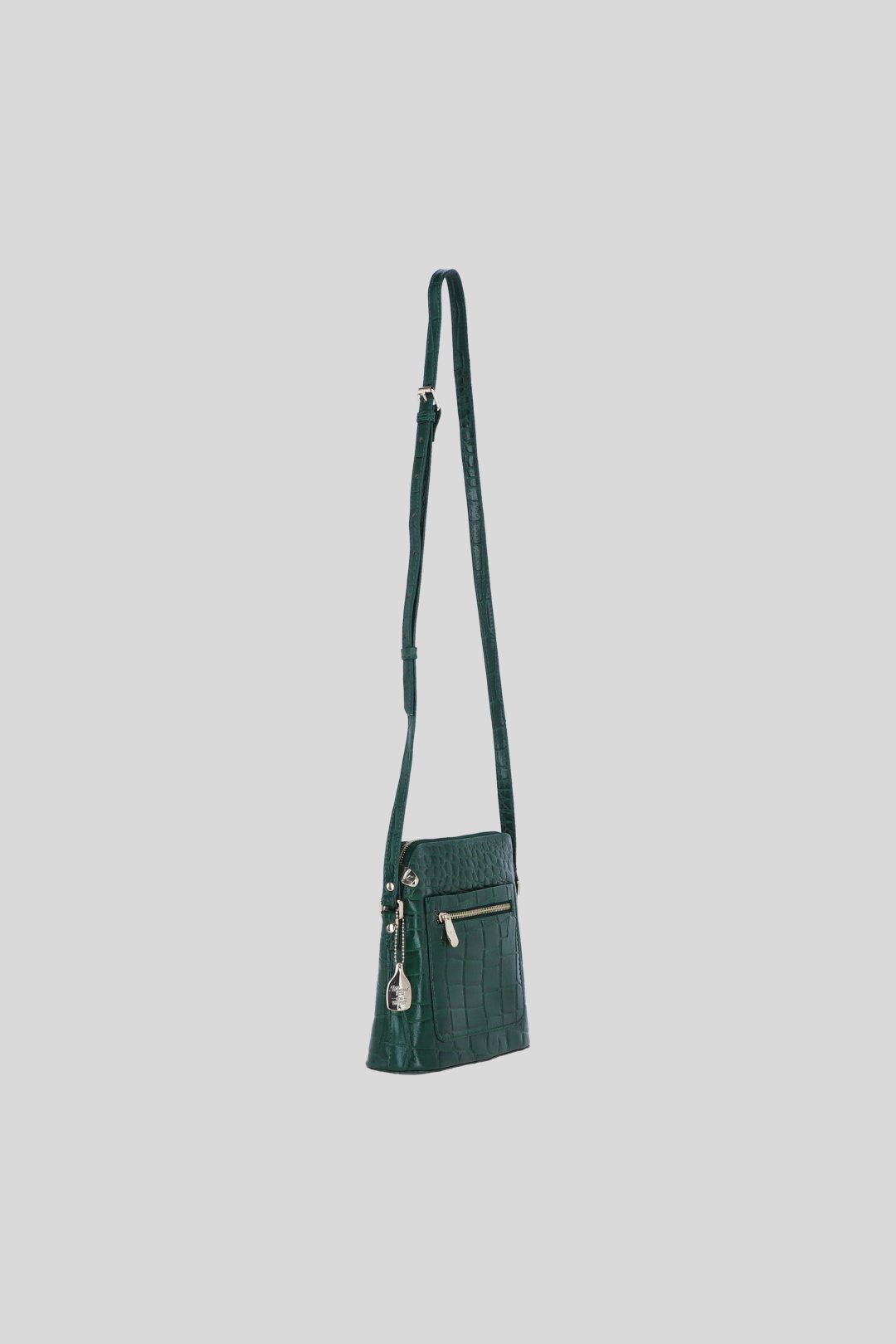 Green Genuine Leather Crossbody Bag with Adjustable Strap, Image 5 of 5