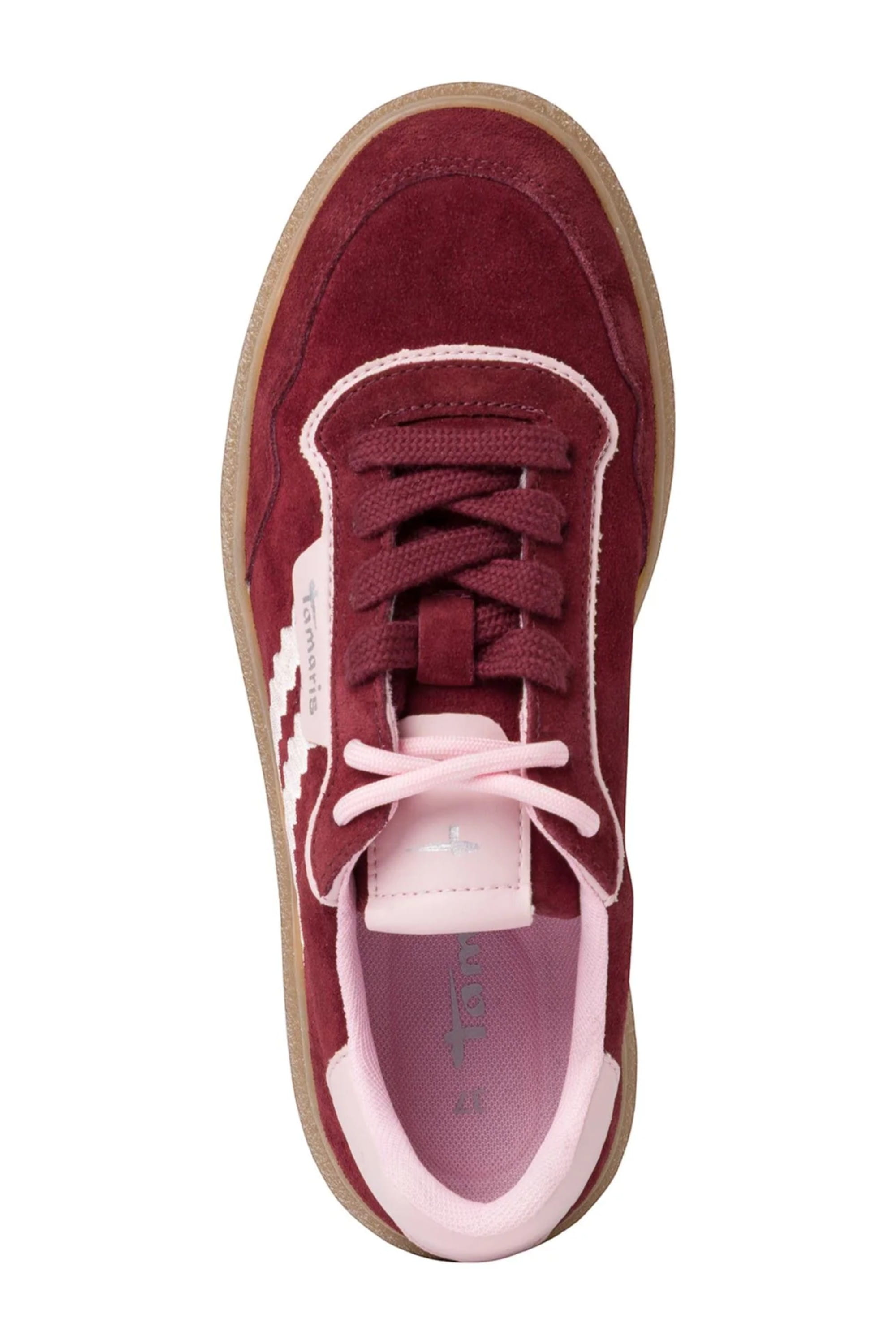 Red Tamaris Red Tamaris Merlot Red Stripe Sneakers, Image 5 of 7