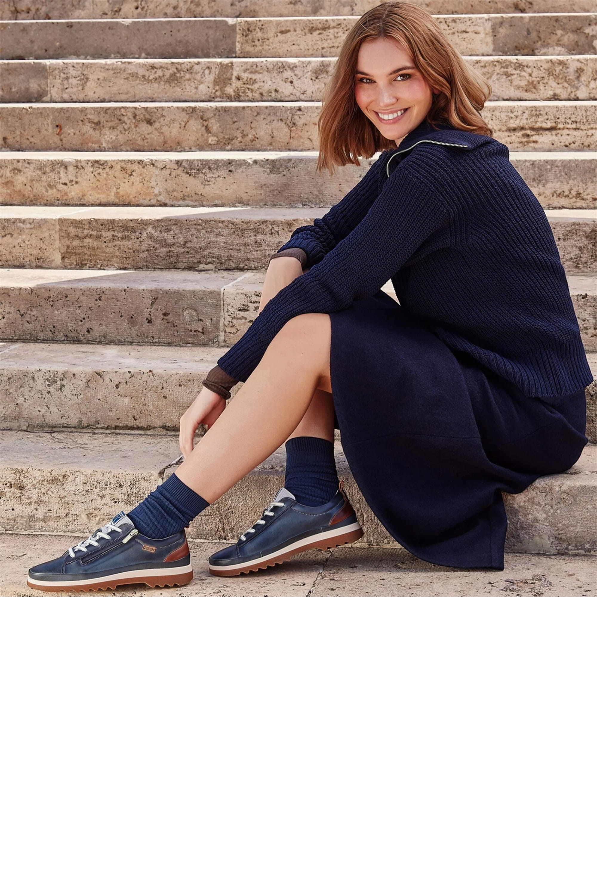 Blue Women’s Laces & Zipper Trainers-W3W-6979, Image 6 of 8