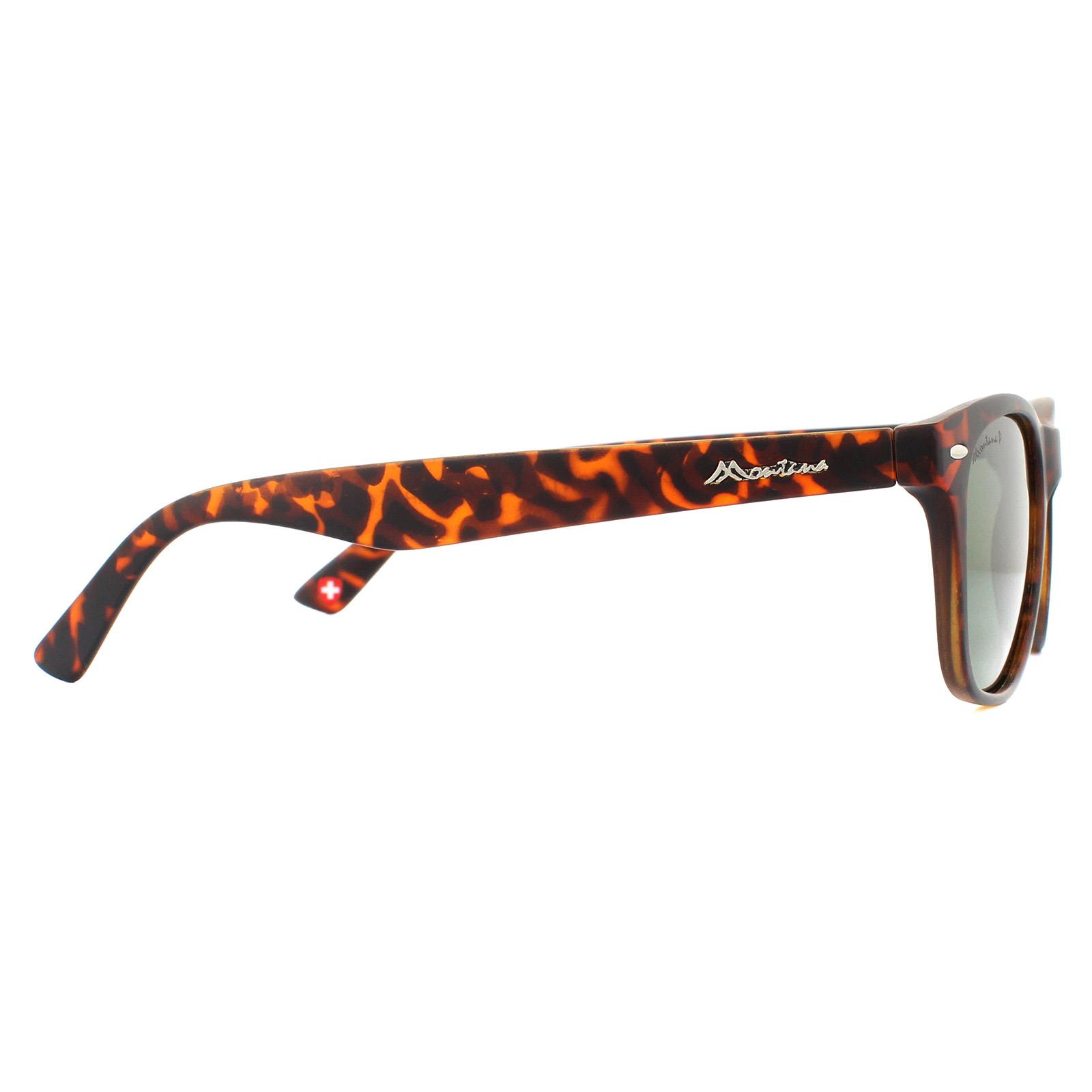Brown Montana Brown Rectangle Matte Turtle Brown Rubbertouch G15 Green Polarized Sunglasses, Image 4 of 4