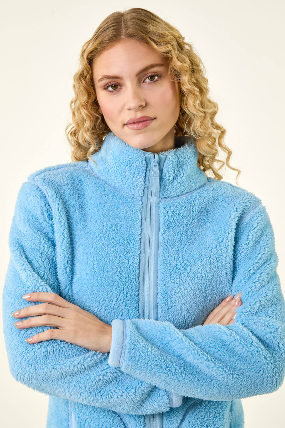 Light Blue  Reversible Fleece Zip Jacket, Image 7 of 6