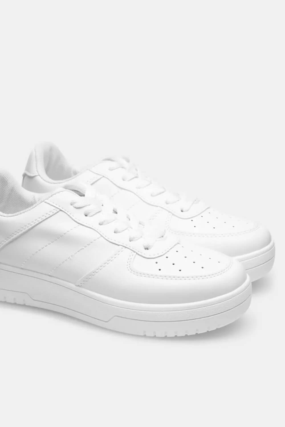 White Sporty Lace Up Trainer, Image 6 of 5