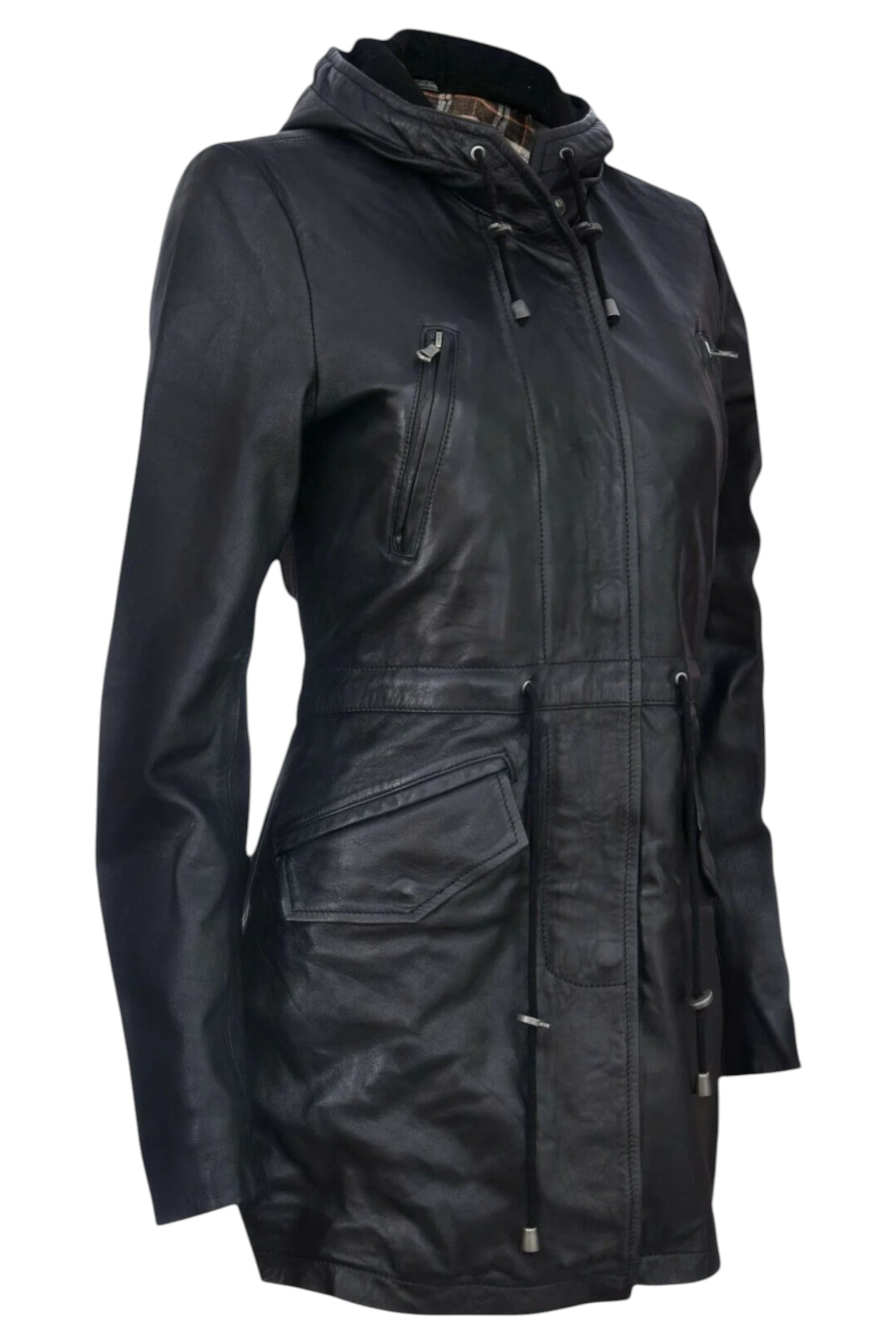 Black Hooded Parka Jacket-Oakengates, Image 2 of 5