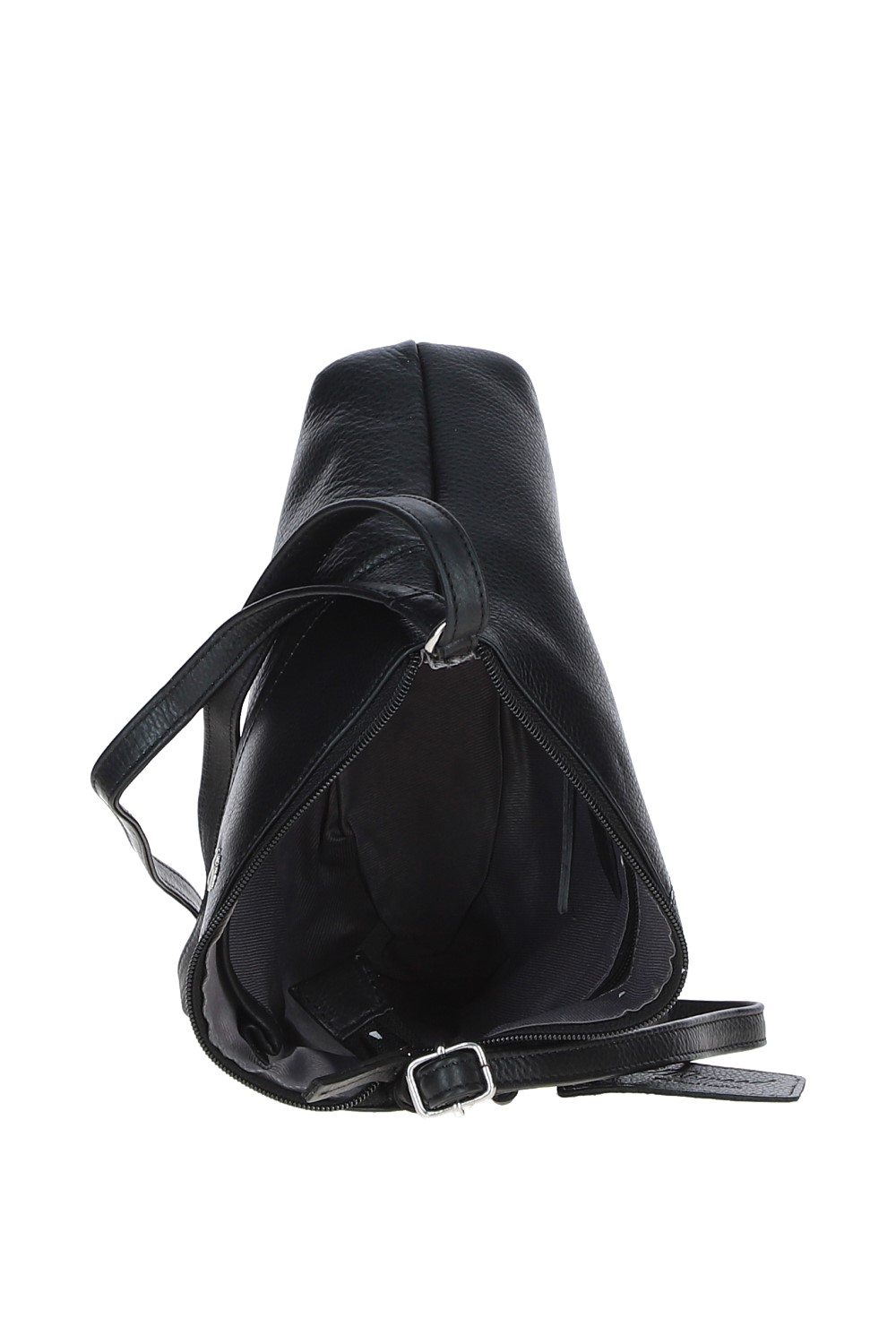 Black 'Dublin' Elegant Real Leather Crossbody Bag, Image 2 of 5