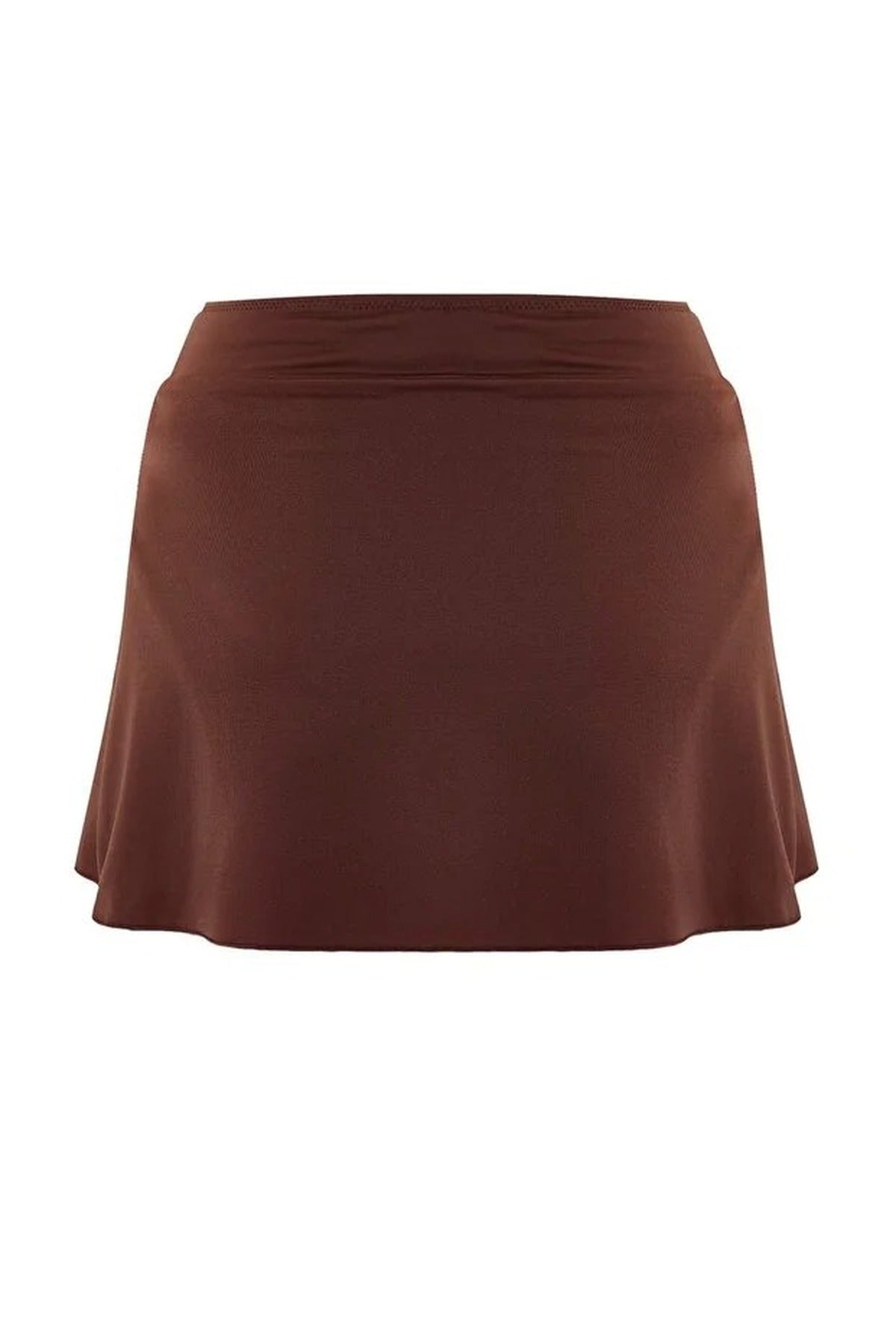 Brown Slit Detail Skirted Bikini Bottom, Image 4 of 5