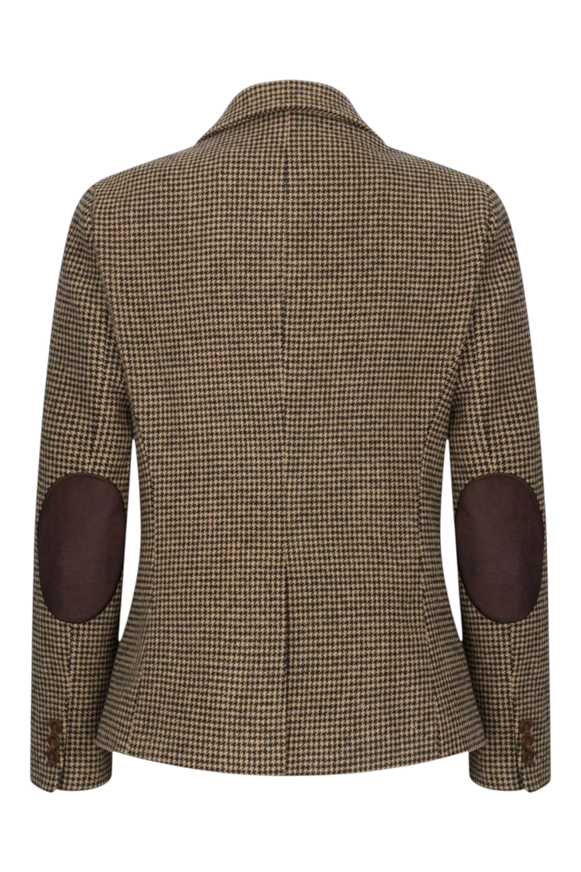 Brown Infinity Leather Brown Womens Tailored Brown Wool Blend Tweed Blazer, Image 6 of 6