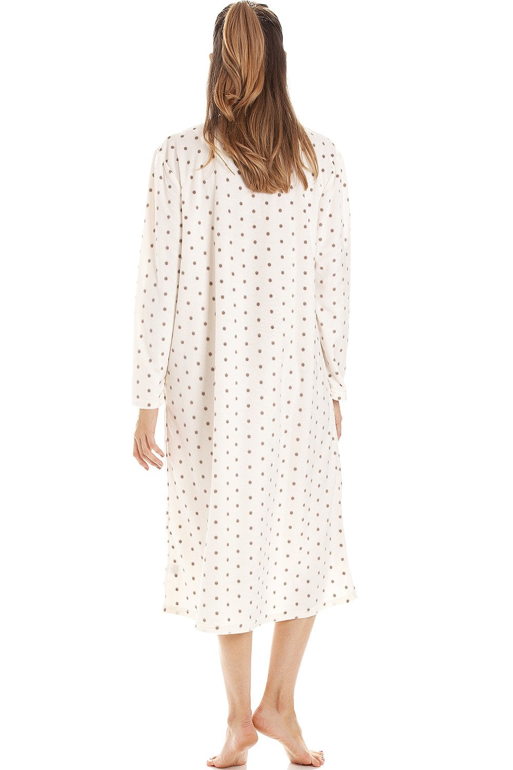 Beige Camille Lingerie Beige Polka Dot Nightdress, Image 3 of 5