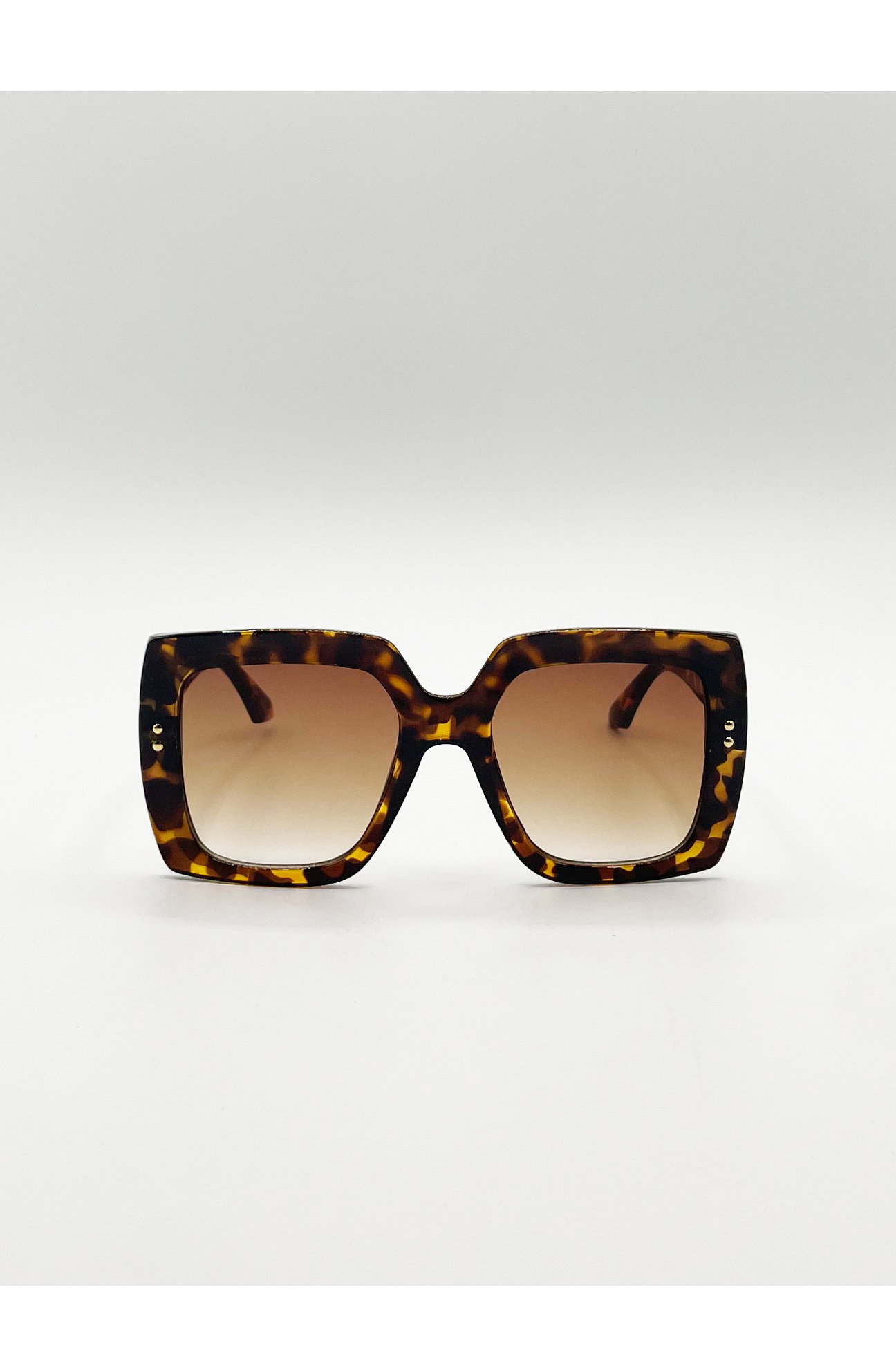 Brown Oversized Square Frame In Brown Tortoiseshell