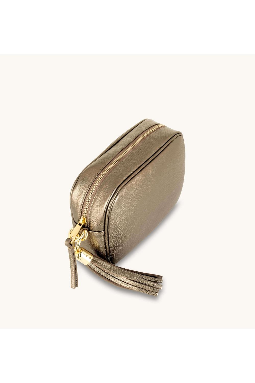 Bronze The Tassel Bronze Leather Crossbody Bag, Image 4 of 4