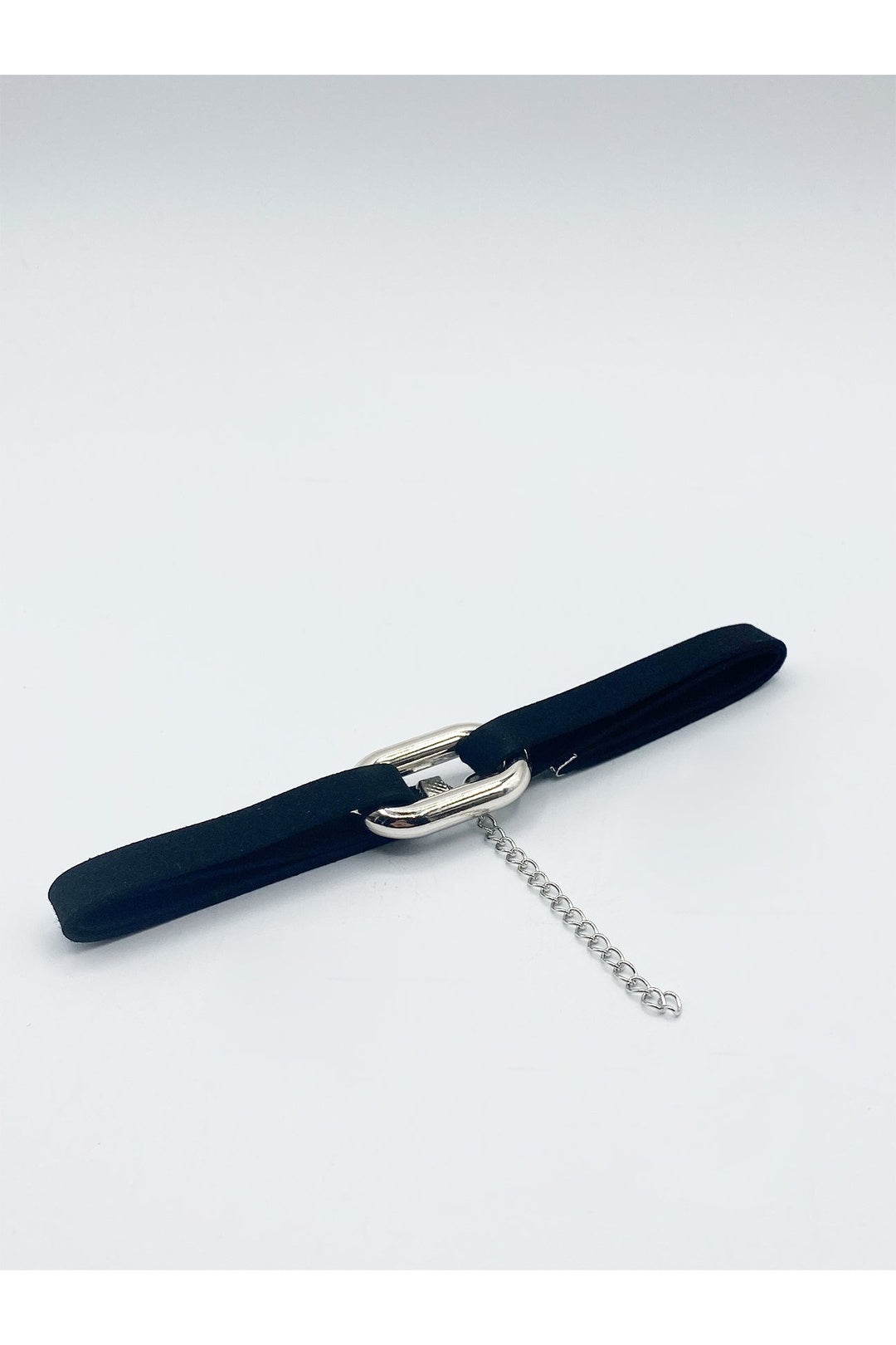Silver SVNX Silver Black Faux Suede Choker Necklace With Silver Metal Centre Charm, Image 2 of 3