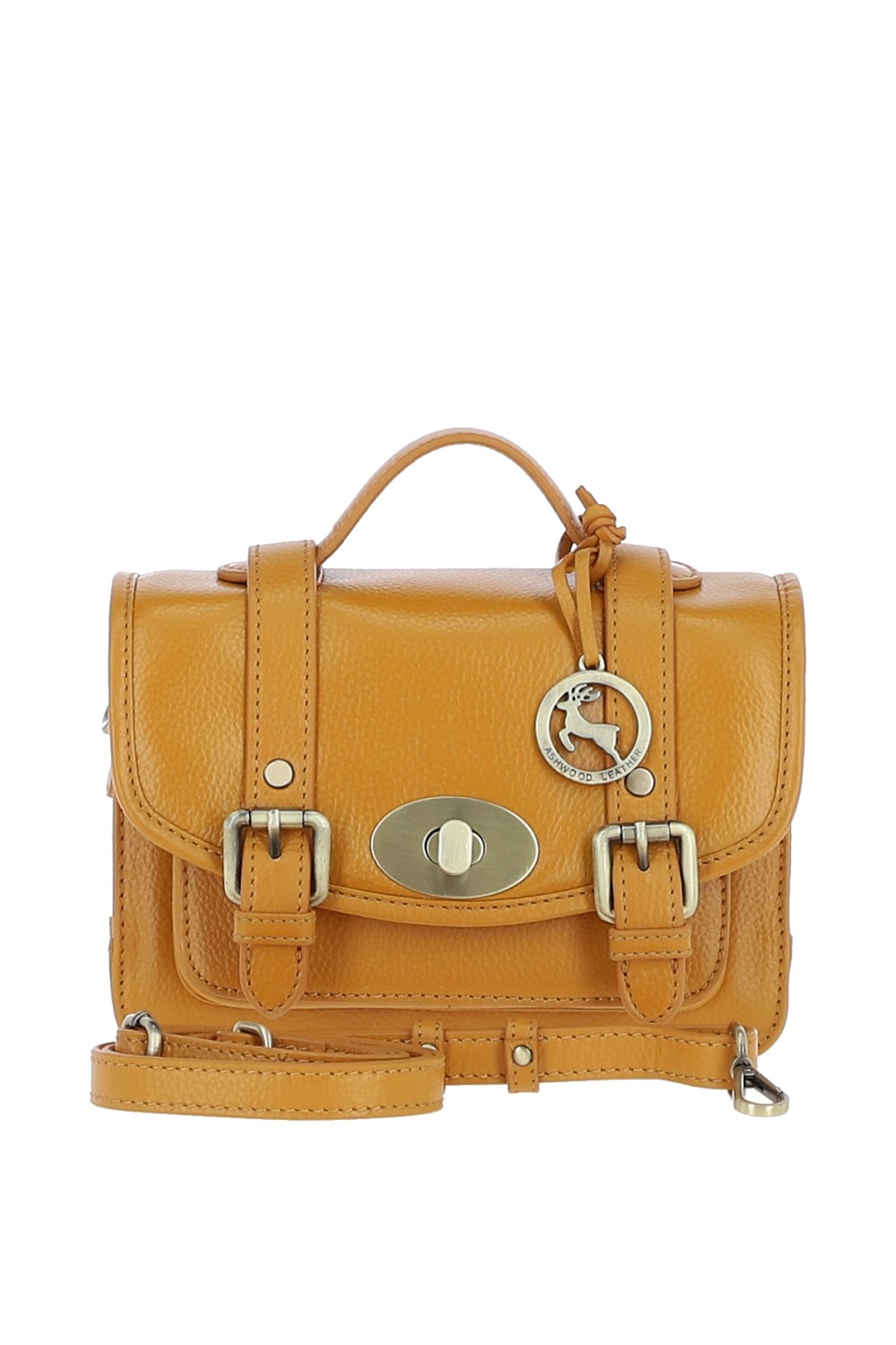 Ochre Ashwood Leather Ochre Stylish Real Leather Medium Satchel Bag, Image 1 of 4