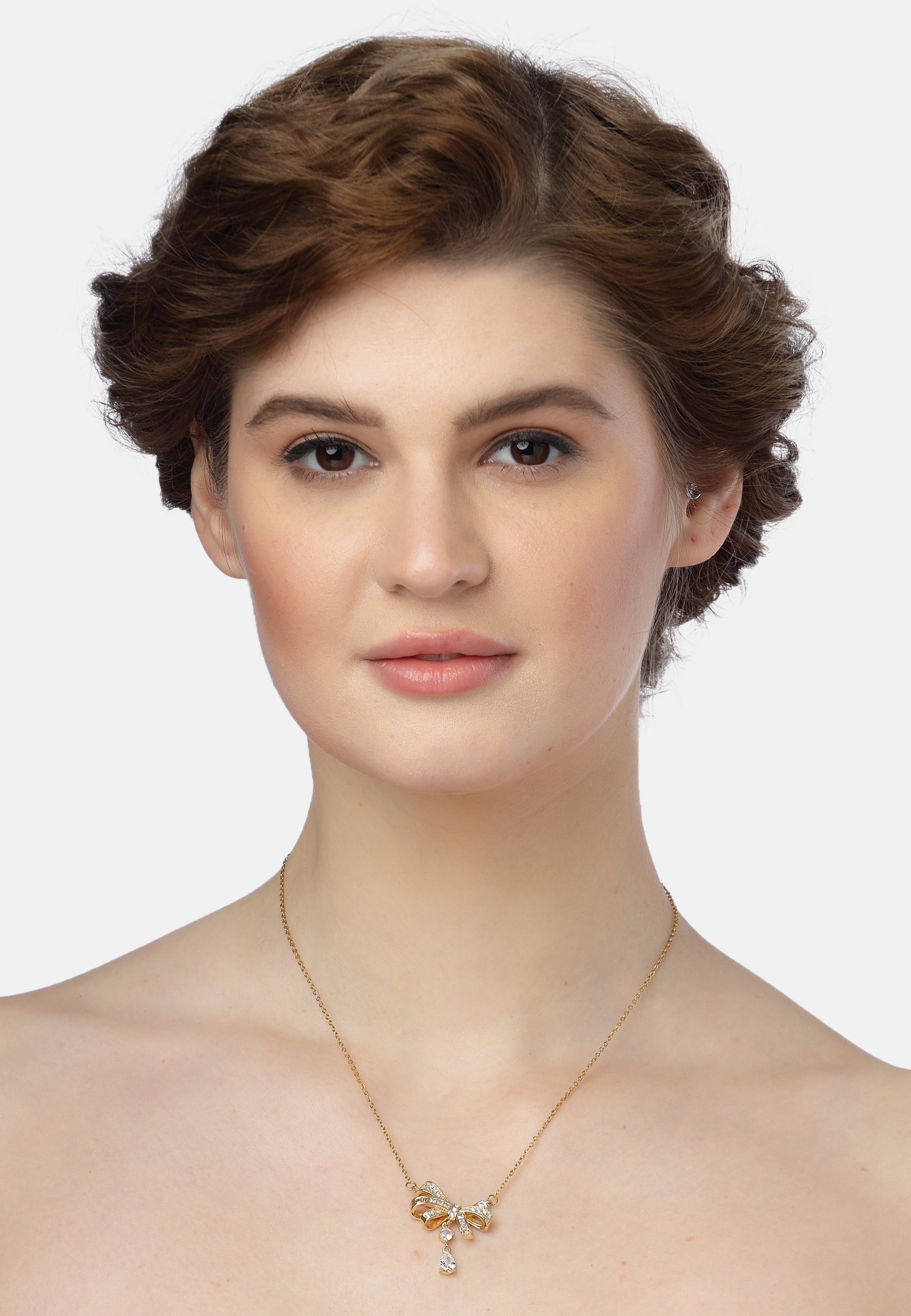 Gold Golden Bow Necklace, Image 4 of 5