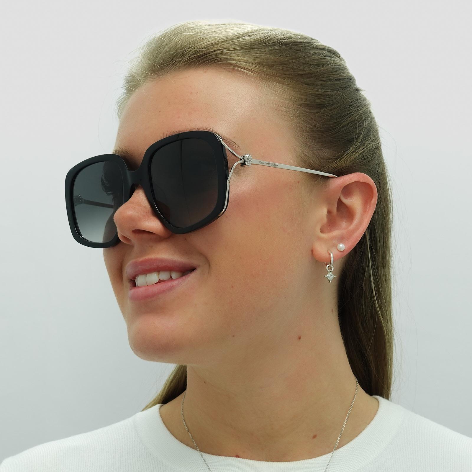 Black Alexander McQueen Black Square Black Silver Grey Gradient AM0374S, Image 6 of 7