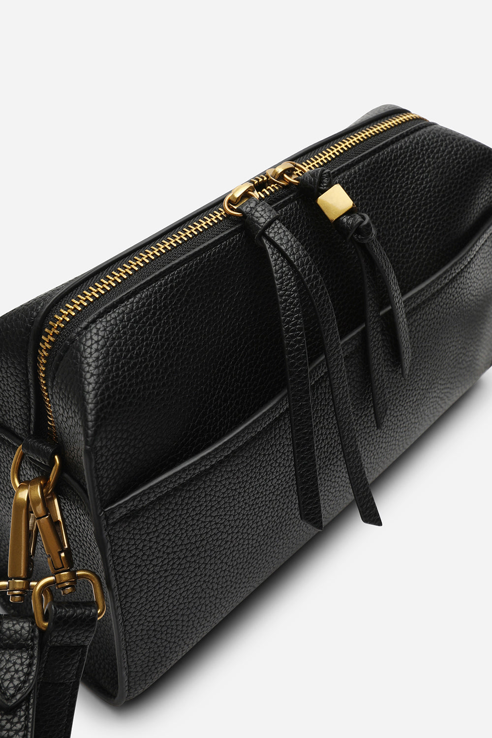 Black 'Dune' Faux Leather Structured Mini Shoulder Bag, Image 4 of 6