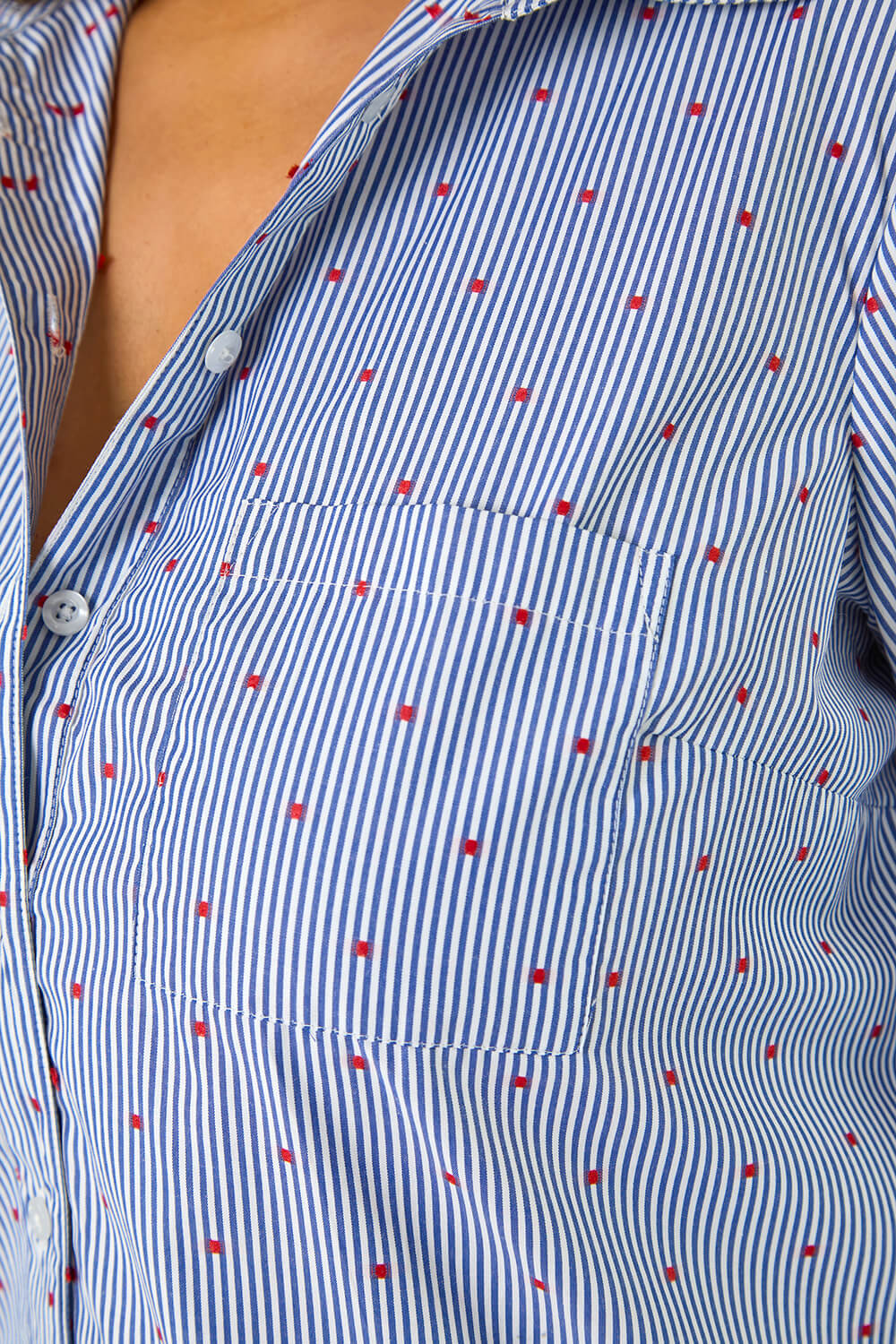Blue Curve Dobby Spot Stripe Shirt, Image 6 of 5
