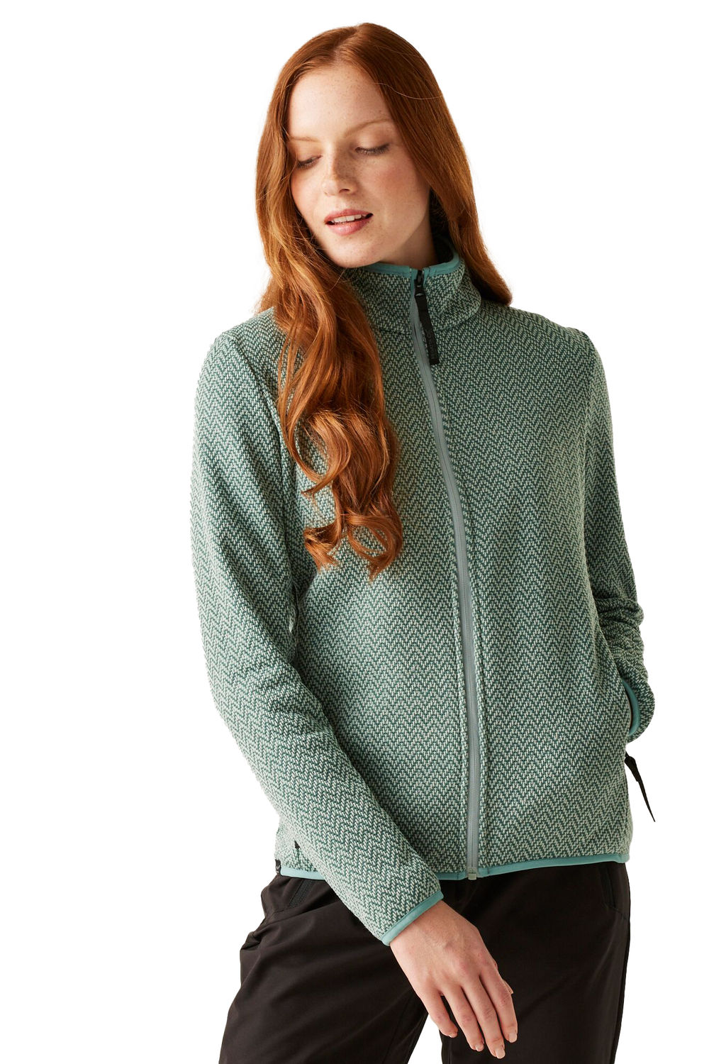Pale Green Elzie Full Zip Fleece Jacket, Image 1 of 5