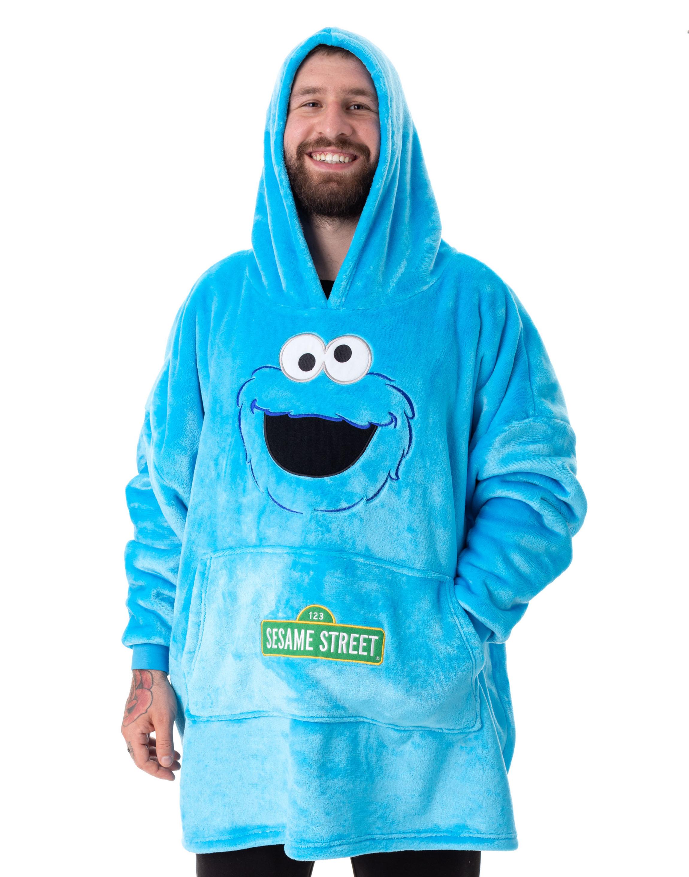 Blue Sesame Street Cookie Monster Blanket Hoodie, Image 1 of 6