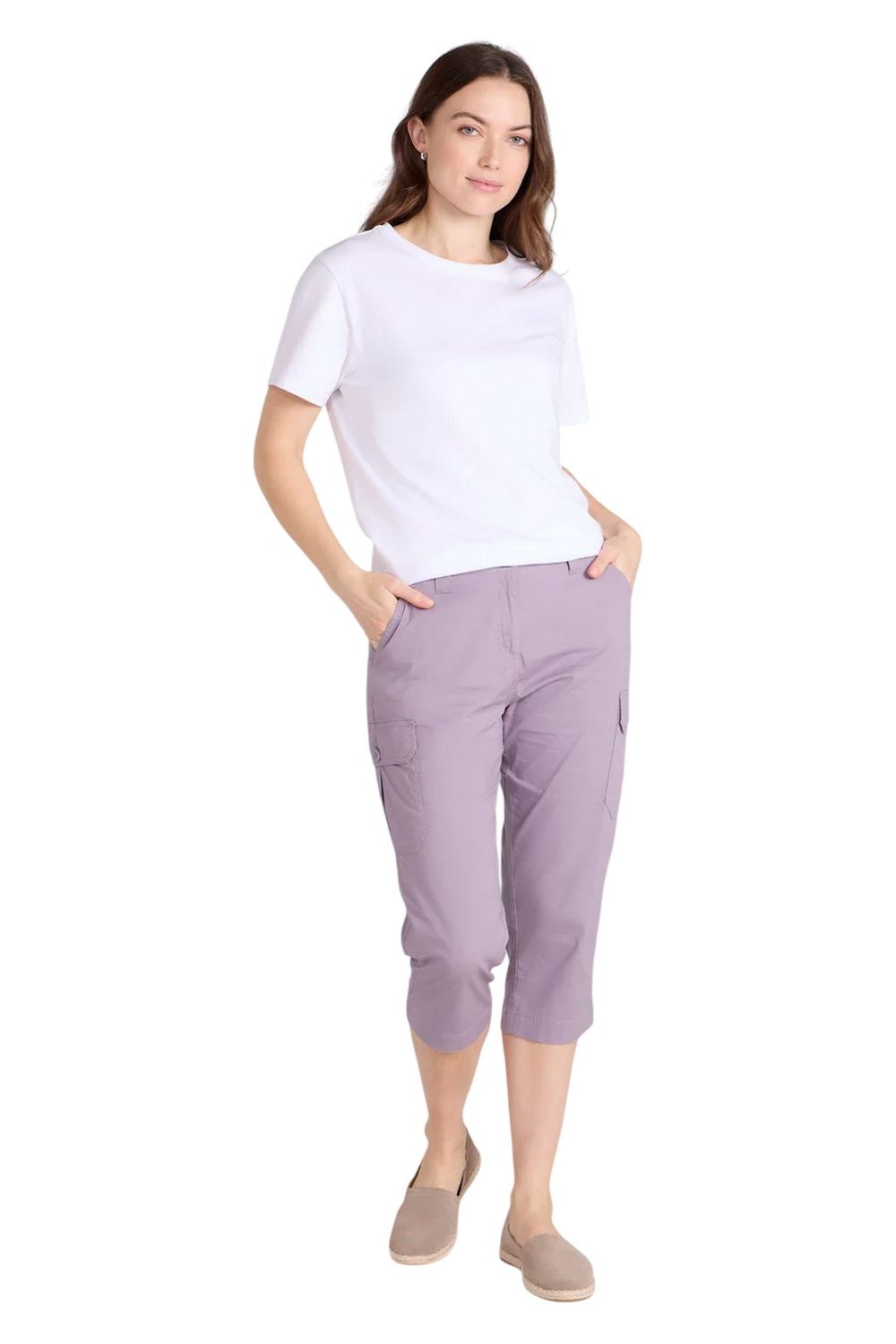 Grey Coastal Stretch Capri Cargo Trousers, Image 5 of 5