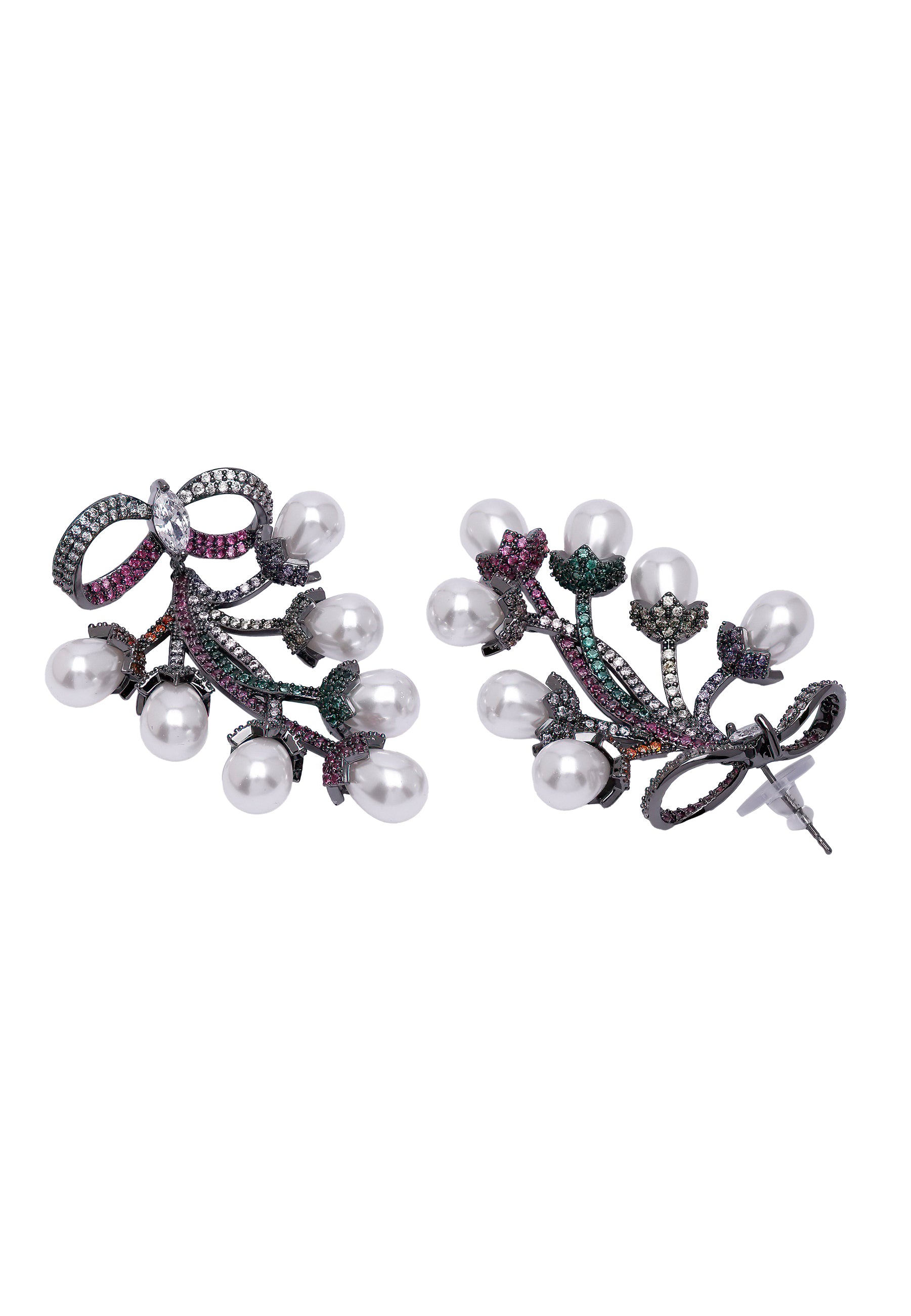 Purple Diva Bow Shaped Grapevine Drop Earrings, Image 3 of 5
