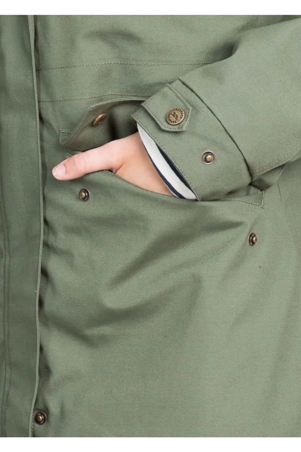 Green Trespass Green Faithful Waterproof Jacket, Image 3 of 5