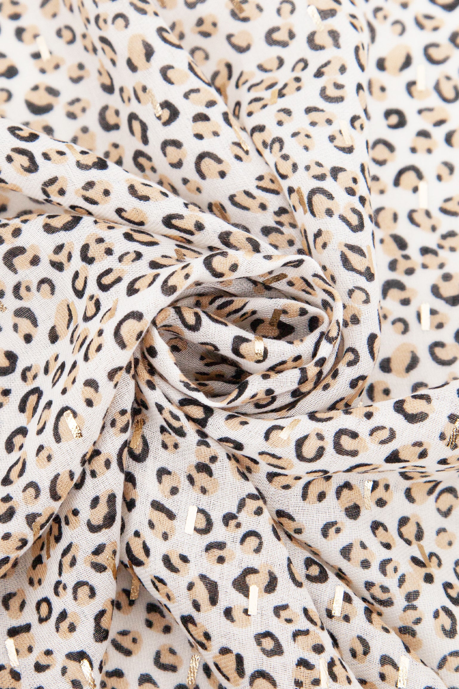 Cream Sarta Cream Leopard Print Lightweight Scarf, Image 2 of 4