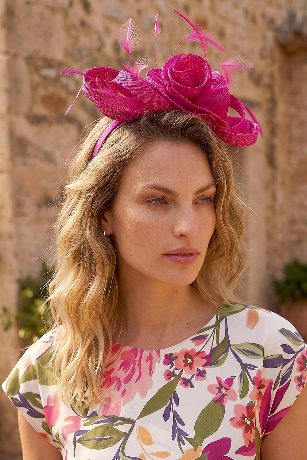 PINK Rose Fascinator, Image 1 of 4