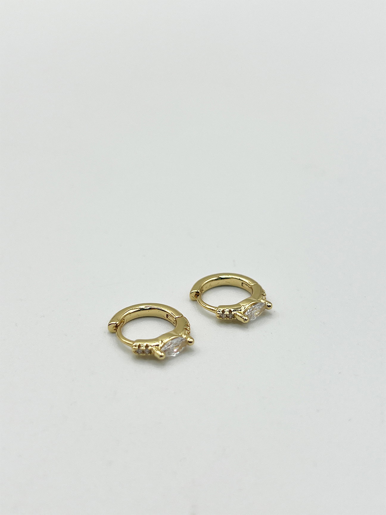 Gold Oval Huggie Hoops, Image 4 of 4