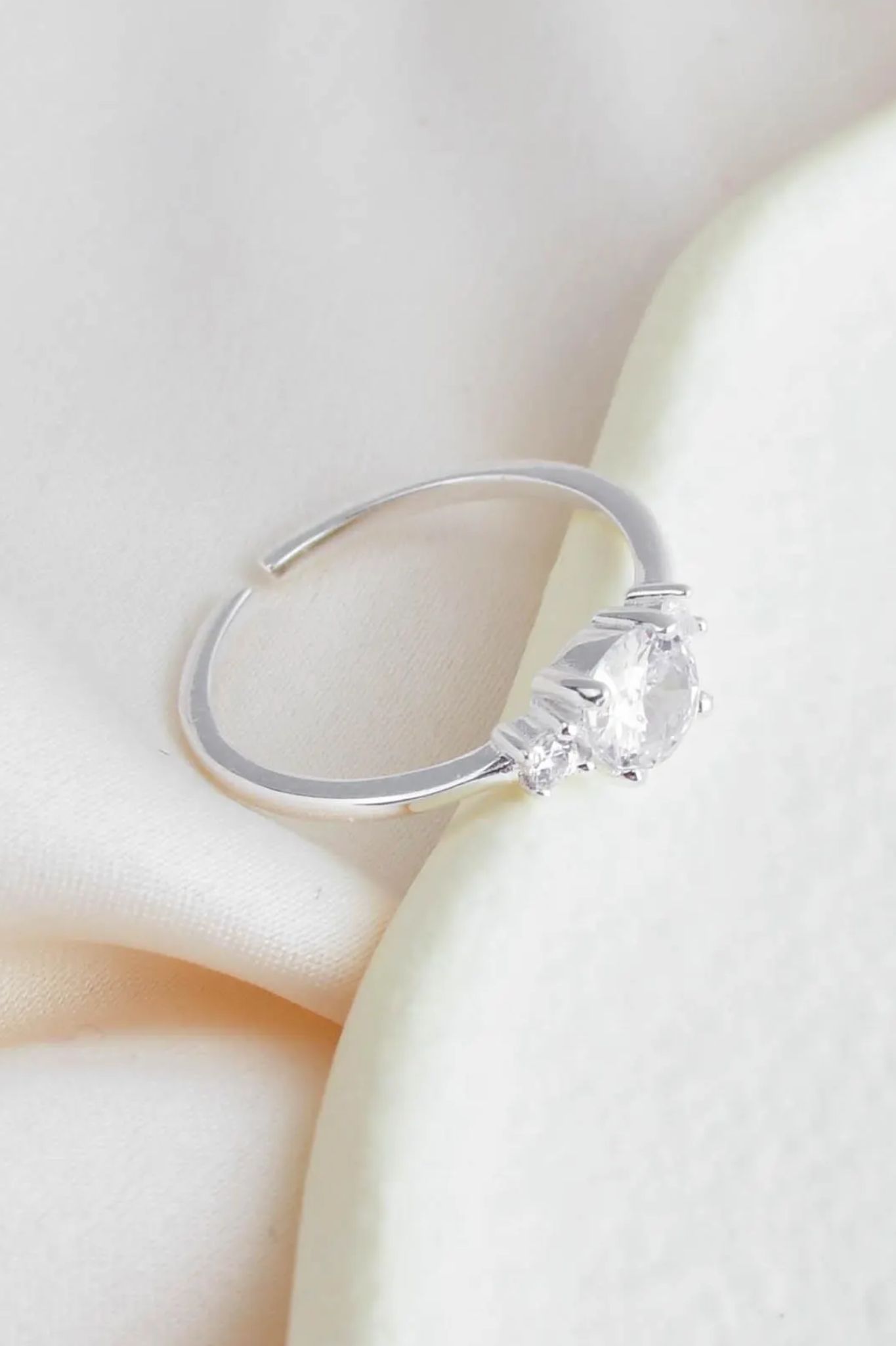 Silver Sterling Silver CZ Sparkly Ring, Image 2 of 3