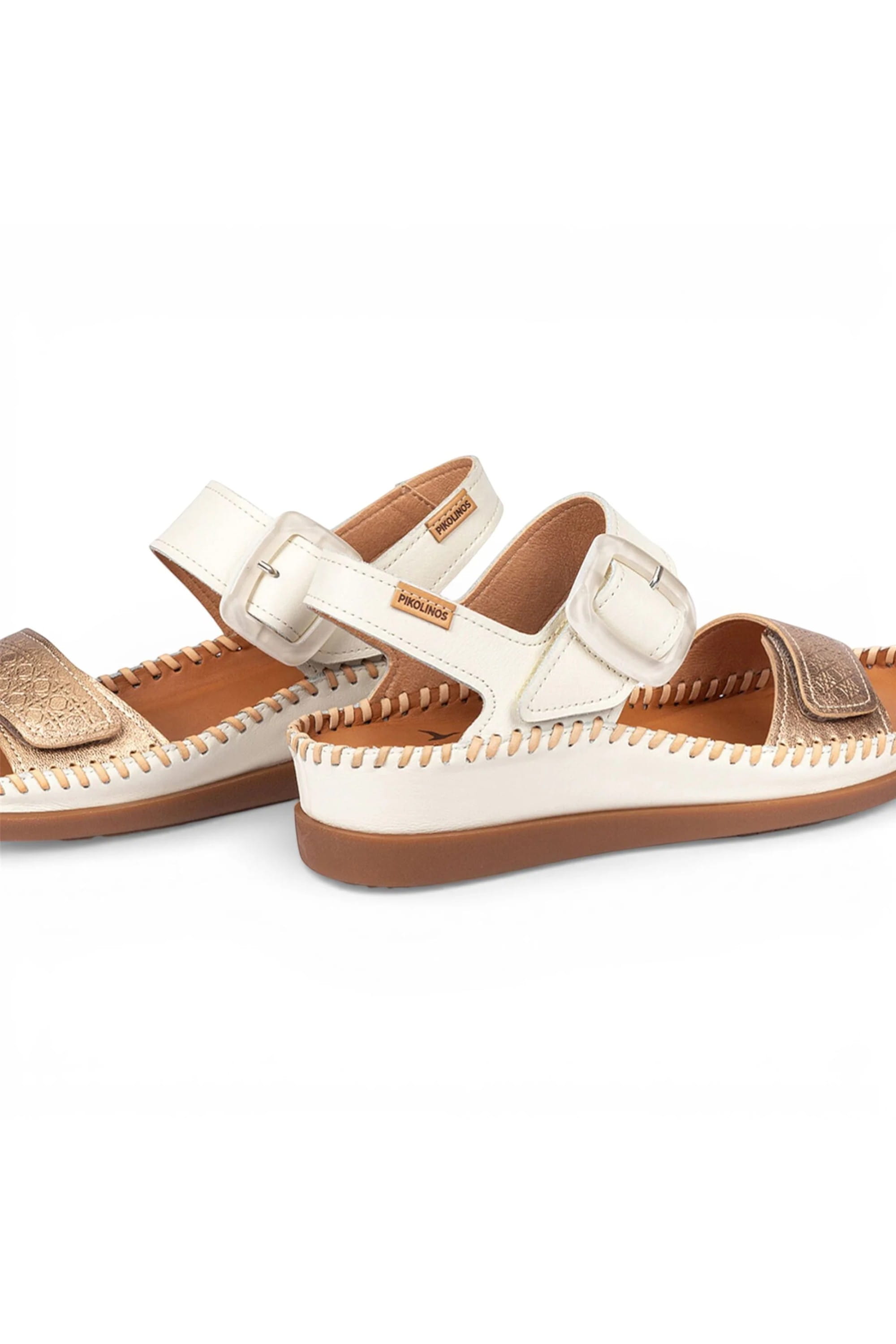 White Womens leather Summer Sandals-W8K-0555C1, Image 6 of 8