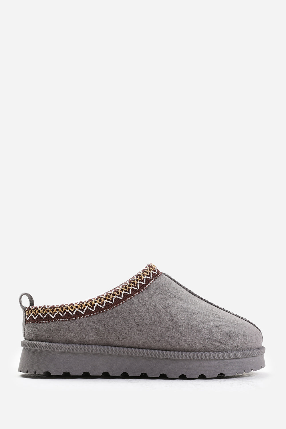 Light Grey 'Oak' Aztec Detail Fur Lining Mini Boots, Image 2 of 3