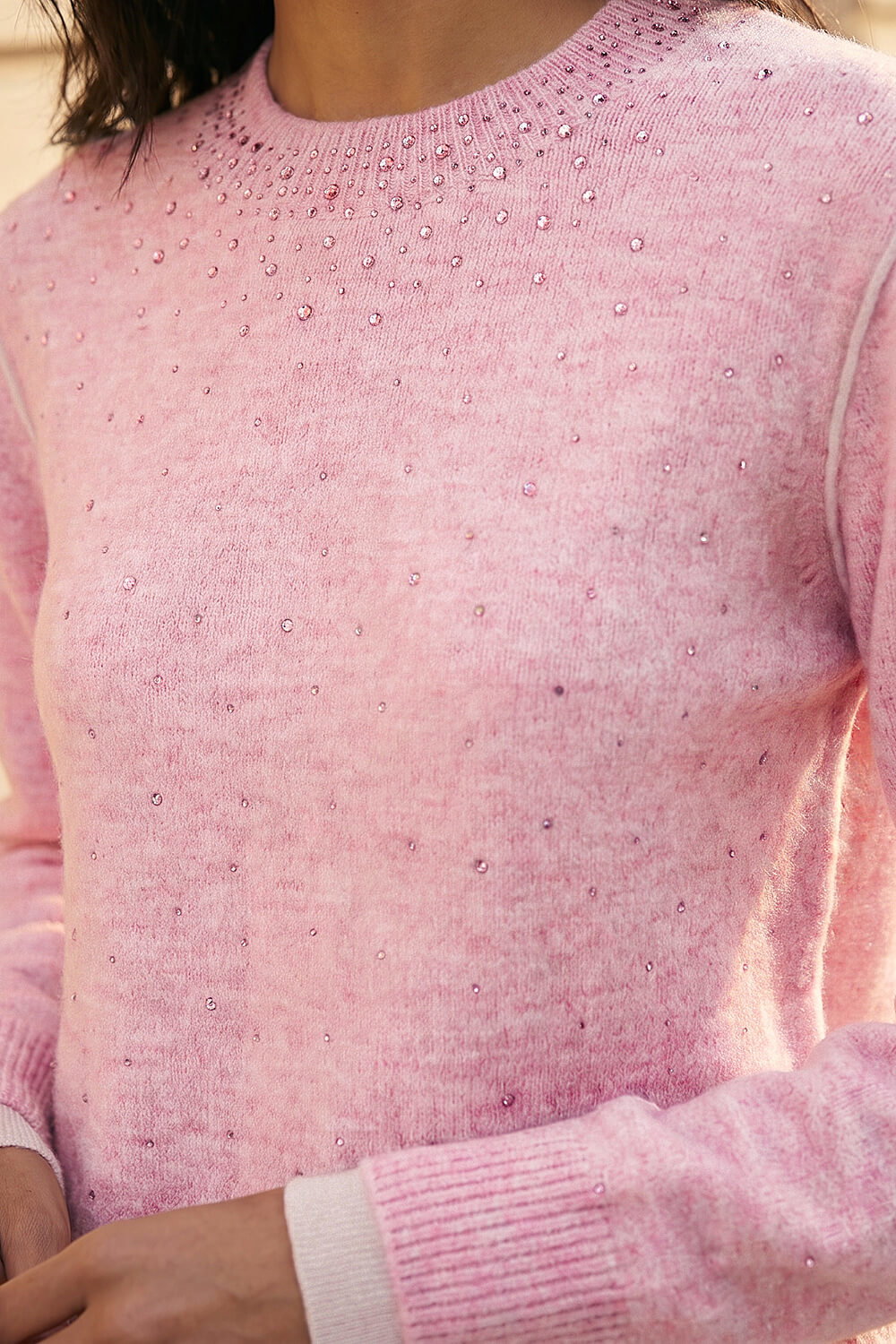 Light Pink Embellished Knit Jumper, Image 5 of 4