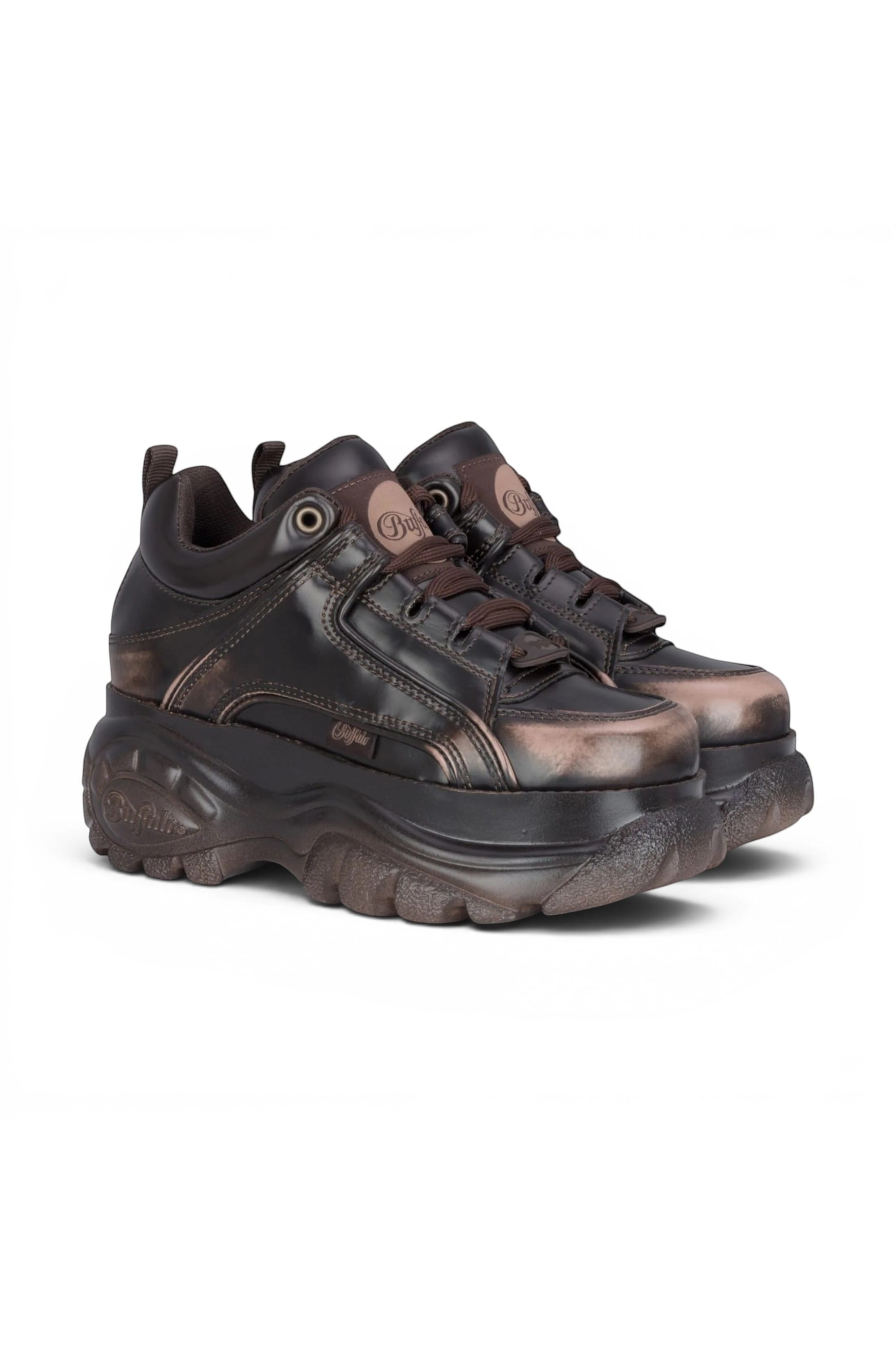 Brown Womens Chunky Platform Trainers -1339-14, Image 2 of 6