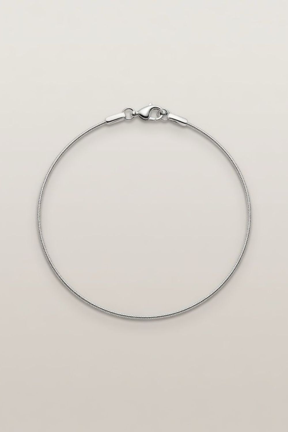 Silver 925 Silver Thin Rope Plain Chain Slim Payal Anklet, Image 1 of 2