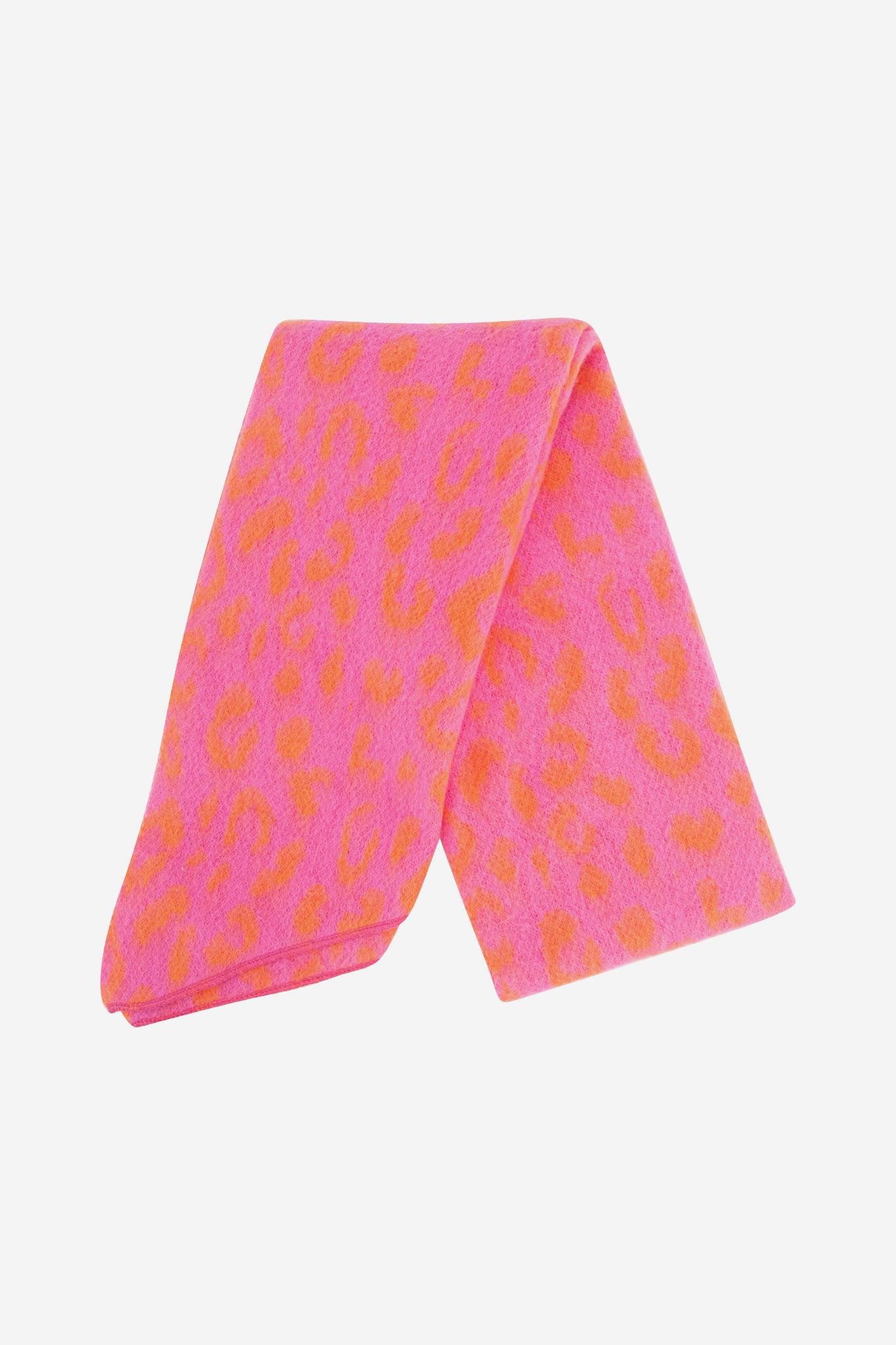 Pink Asymmetric Leopard Winter Scarf, Image 4 of 5