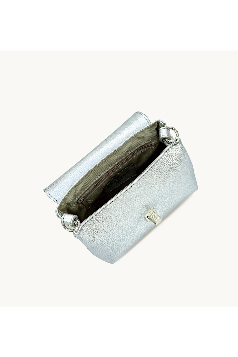 Silver The Maisie Mini Silver Leather Bag, Image 6 of 8